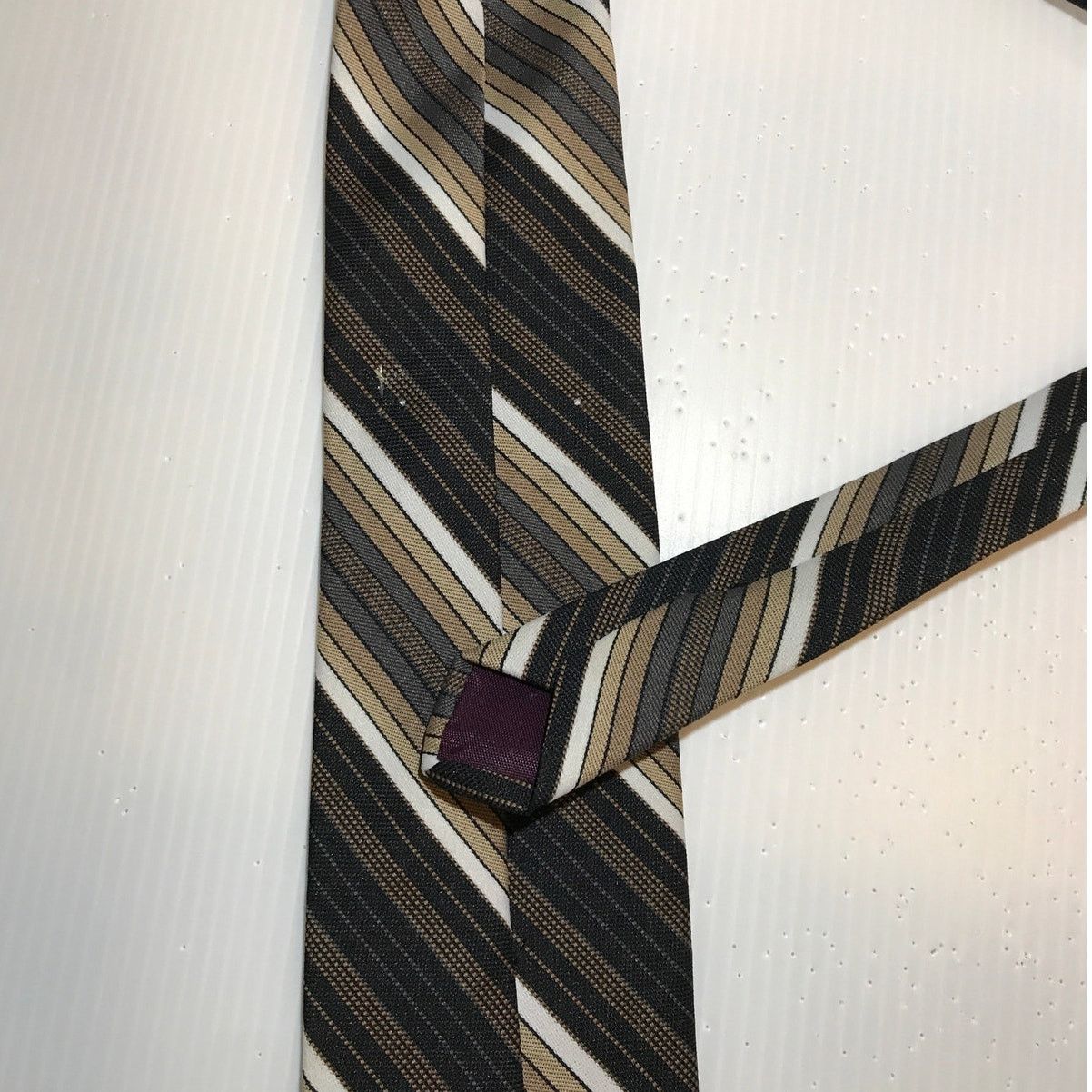 Other Brown Striped Short Classic Men Necktie Size ONE SIZE - 4 Thumbnail