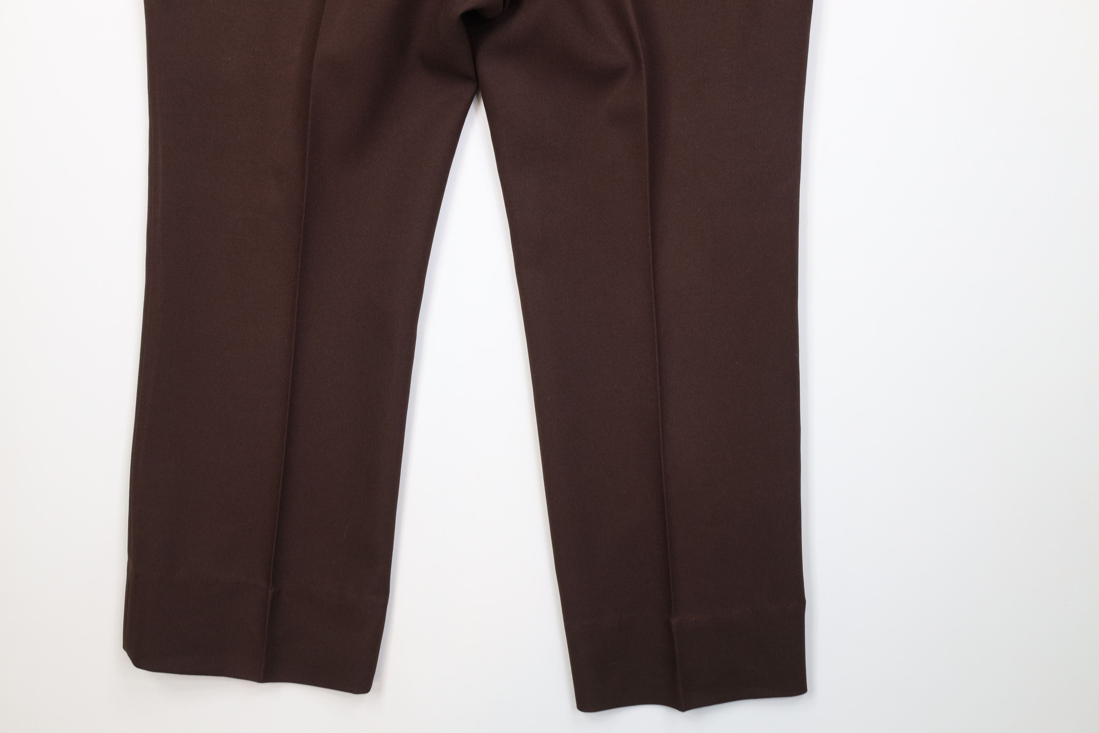 Vintage Vintage 70s 2 Piece Knit Suit Wedding Brown Size 48R - 22 Thumbnail