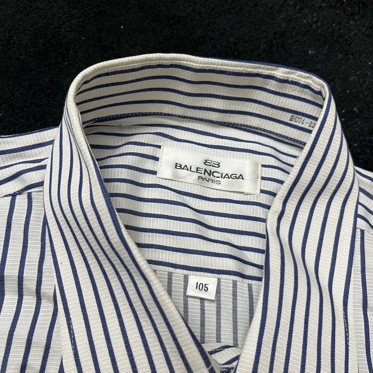 Balenciaga Vintage Balenciaga Paris striped Button Up Shirt Size US L / EU 52-54 / 3 - 8 Thumbnail