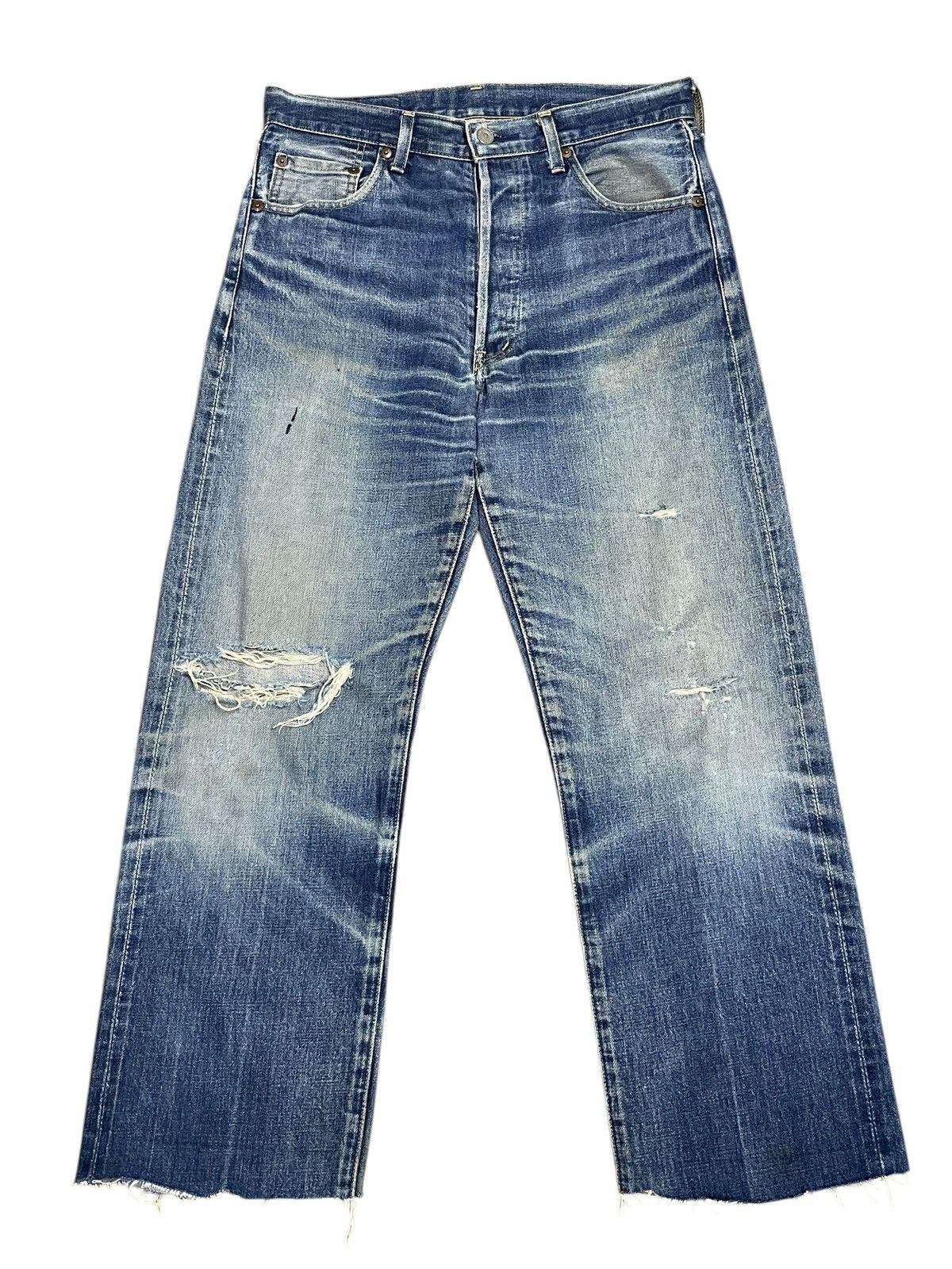 Levi's Vintage 80s Levi’s Big E Salvaged Distressed Cropped Jeans Size US 31 - 4 Thumbnail