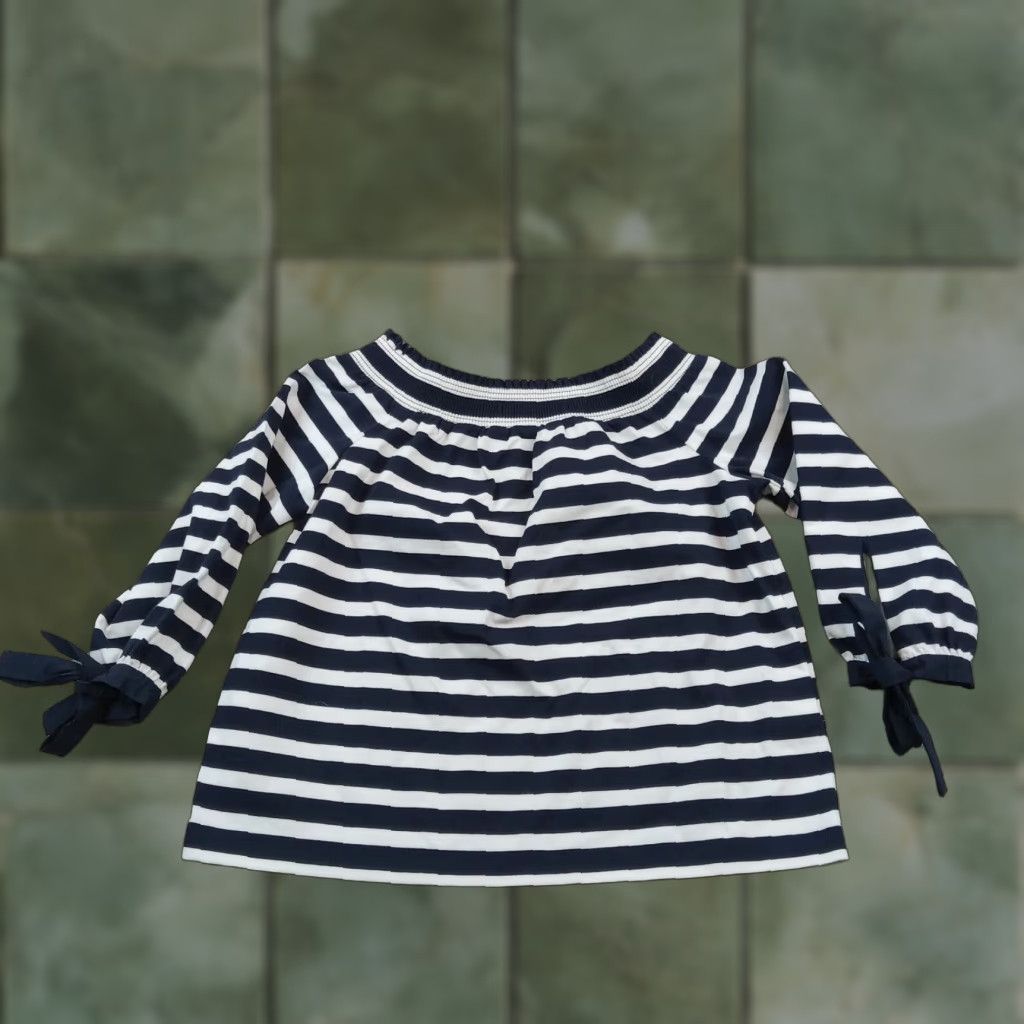 J.Crew Womens J Crew Blue White Striped Long Sleeve Top Extra Small Casual Size XS / US 0-2 / IT 36-38 - 1 Thumbnail