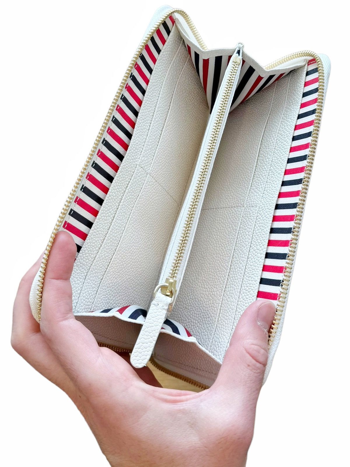 Thom Browne Pebble Grain Blue Plaid Leather Wallet Size ONE SIZE - 8 Thumbnail