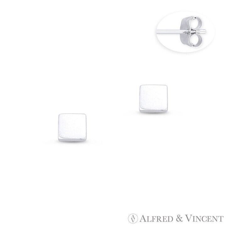 Other Classic Flat Square Stud Earrings w/ Push-Back Posts Size ONE SIZE - 1 Preview