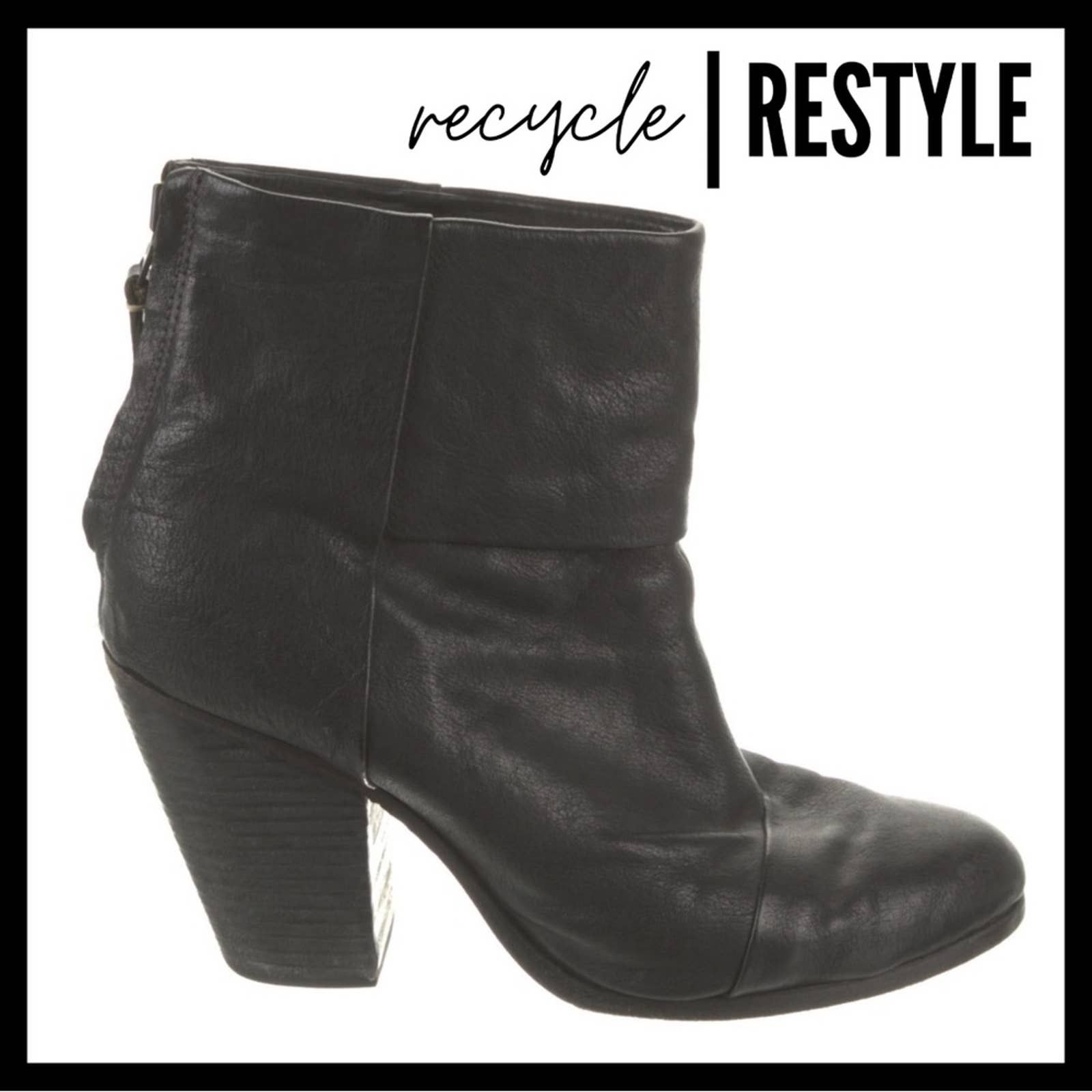 Bottines à Talons Rag & Bone Newbury Noir - Taille 39.5 (US 9.5), Cuir, Neuf Avec Défauts
