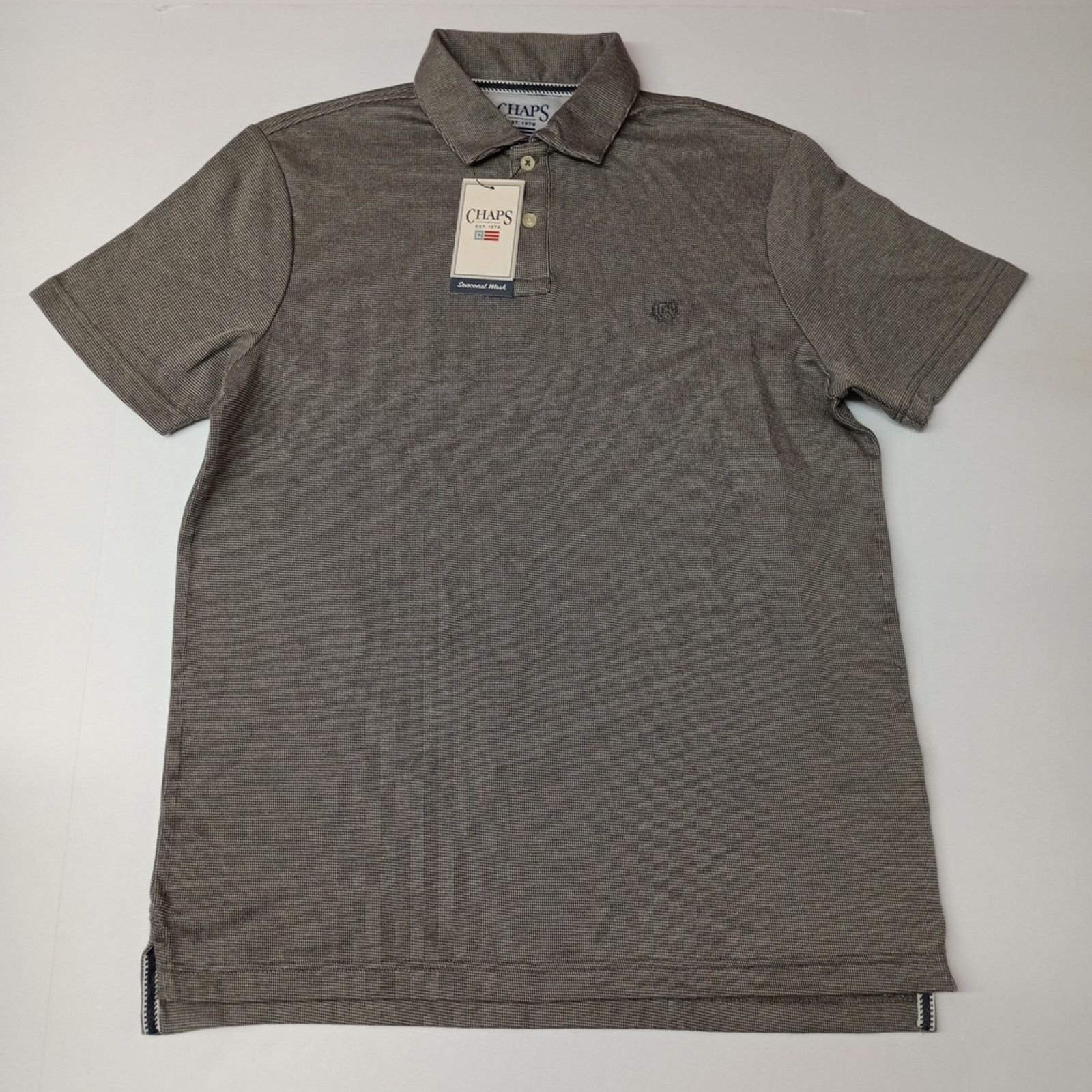 Chaps Chaps Rockland Textured Polo Shirt Mens M Gray Seacoast Wash Size US M / EU 48-50 / 2 - 1 Thumbnail