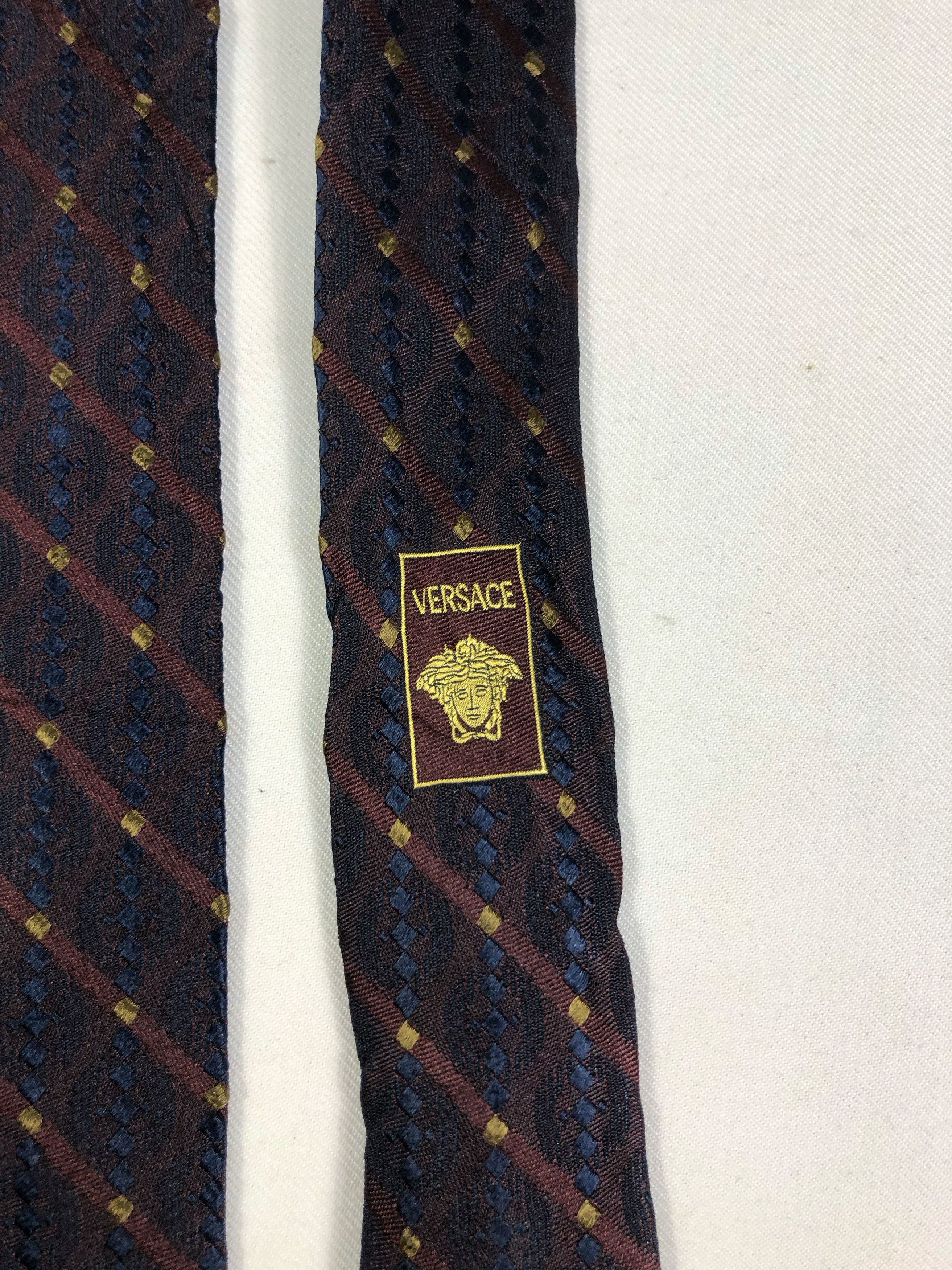 Versace Rare Versace Medusa Silk Tie Made in Italy Size ONE SIZE - 5 Thumbnail