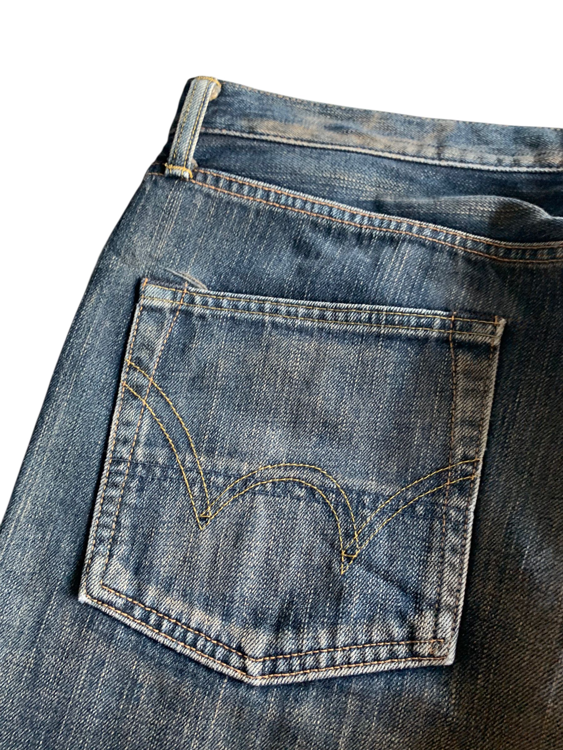 Edwin VINTAGE EDWIN 505Z BAGGY SELVEDGE RUSTY DISTRESSED DENIM Size US 36 / EU 52 - 15 Thumbnail
