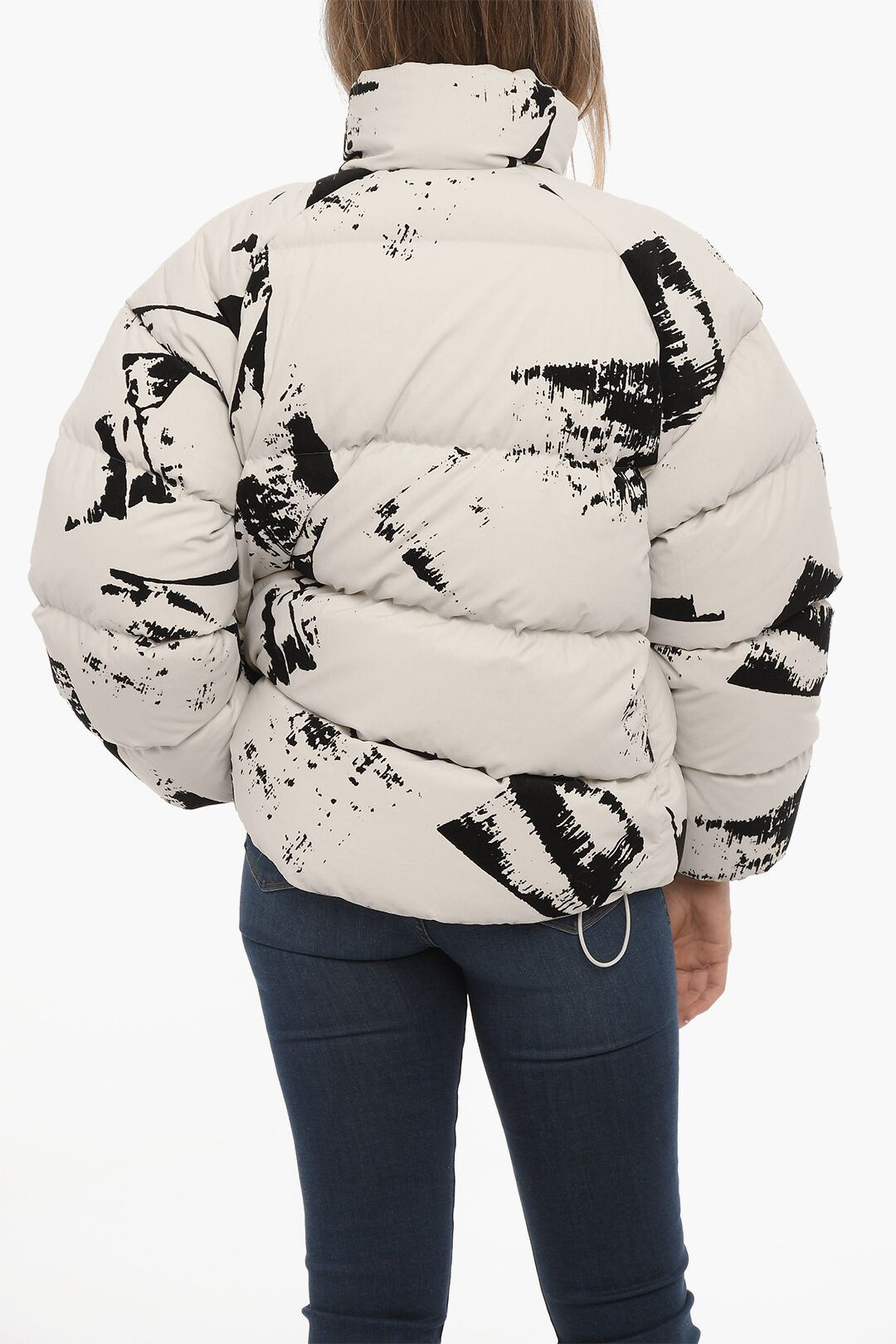 Y-3 × Yohji Yamamoto og1mm0824 Two-Tone Down Jacket with Velvet in Black & White Size XS / US 0-2 / IT 36-38 - 2 Thumbnail