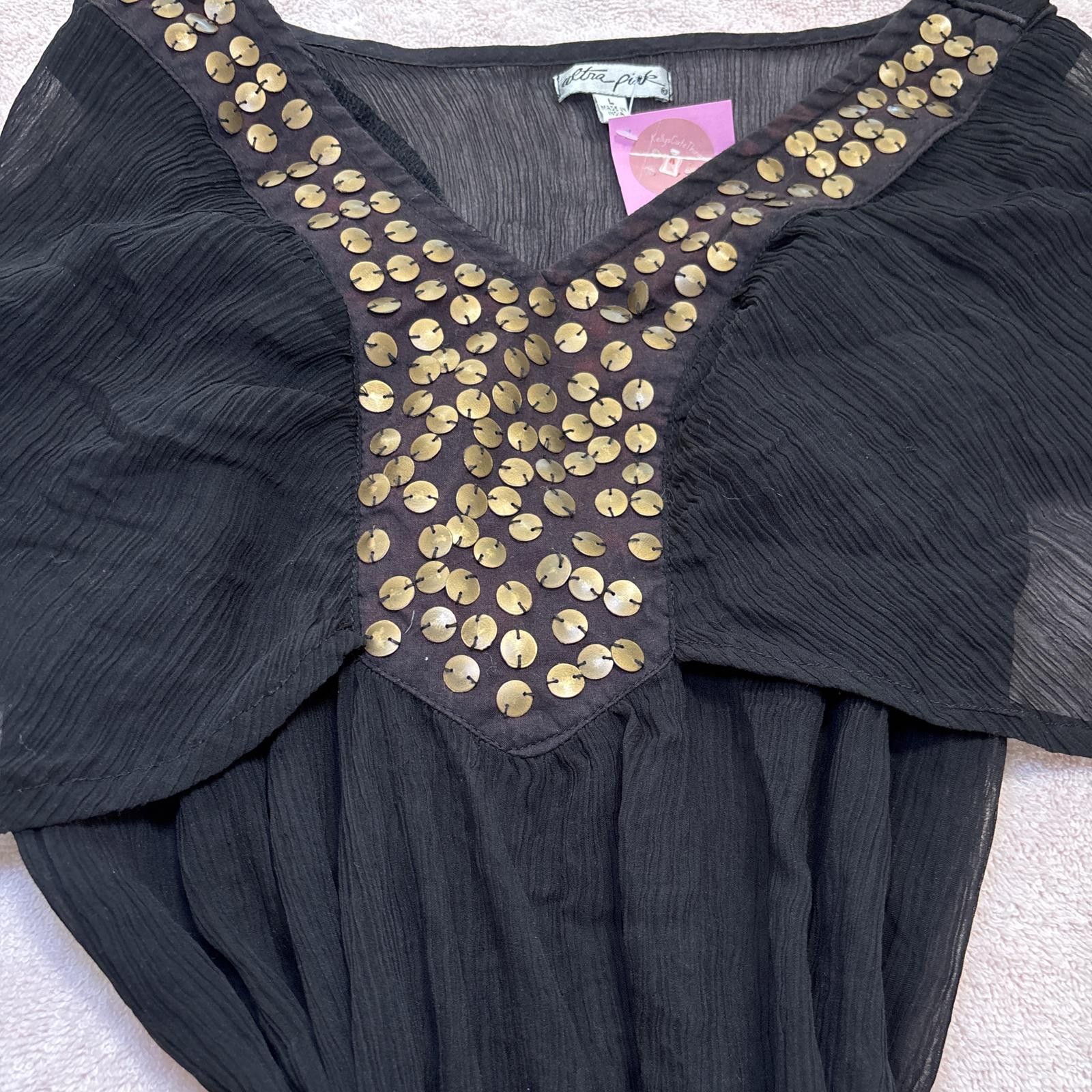 Other vintage sequin beaded mesh grunge top Size L / US 10 / IT 46 - 4 Thumbnail