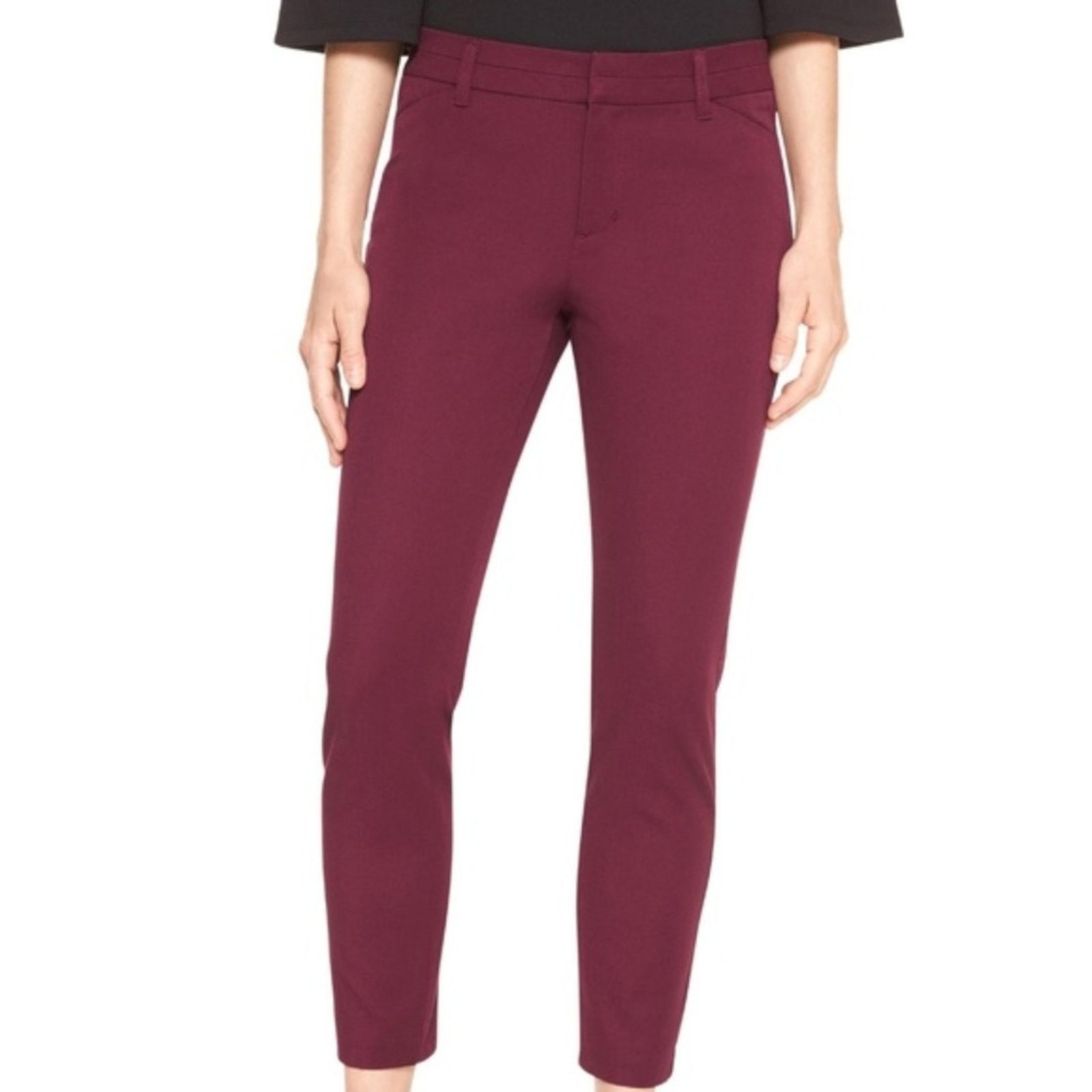 Gap GAP Maroon Cropped Slim City Pants Size 25" / US 0 / IT 36 - 8 Thumbnail