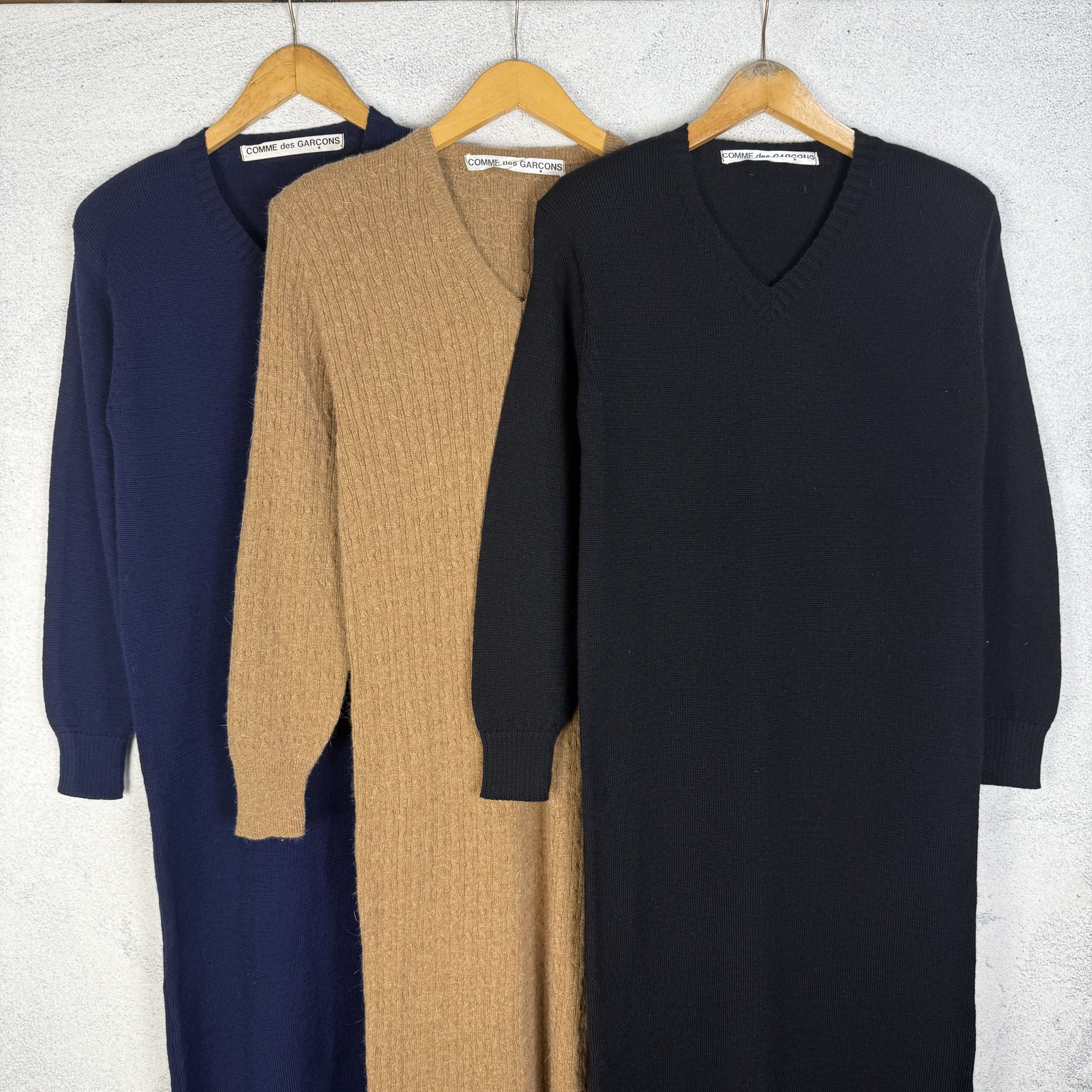 Comme des Garcons 80s Comme Des Garcons Knit Cable Midi Wool Dress Size S / US 4 / IT 40 - 10 Thumbnail