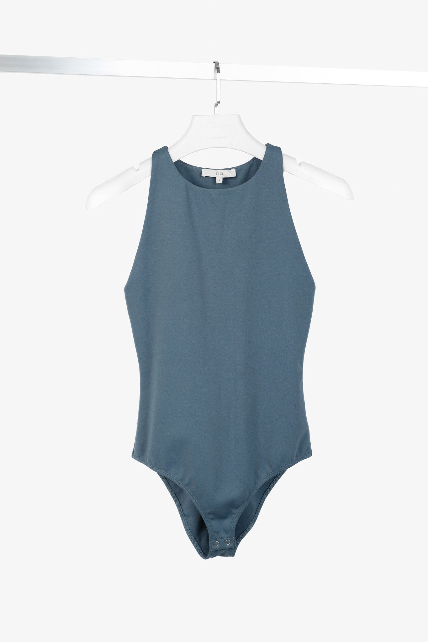 Tibi Tibi Blue Grey Nitro Jersey Cycling Bodysuit Size S / US 4 / IT 40 - 1 Thumbnail