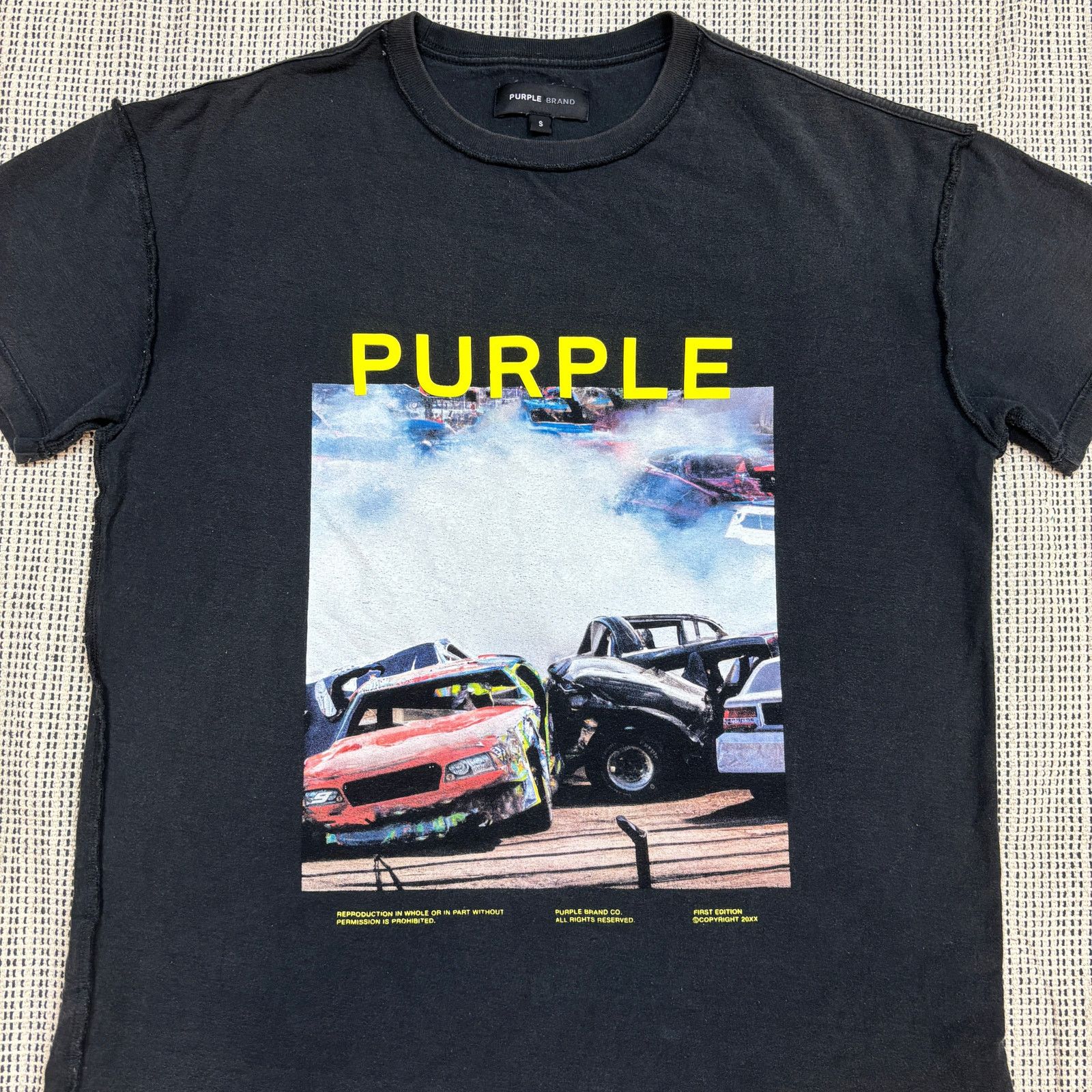 Purple Brand Purple Brand Textured Inside Out Graphic Car T Shirt Men's S Size US S / EU 44-46 / 1 - 2 Thumbnail