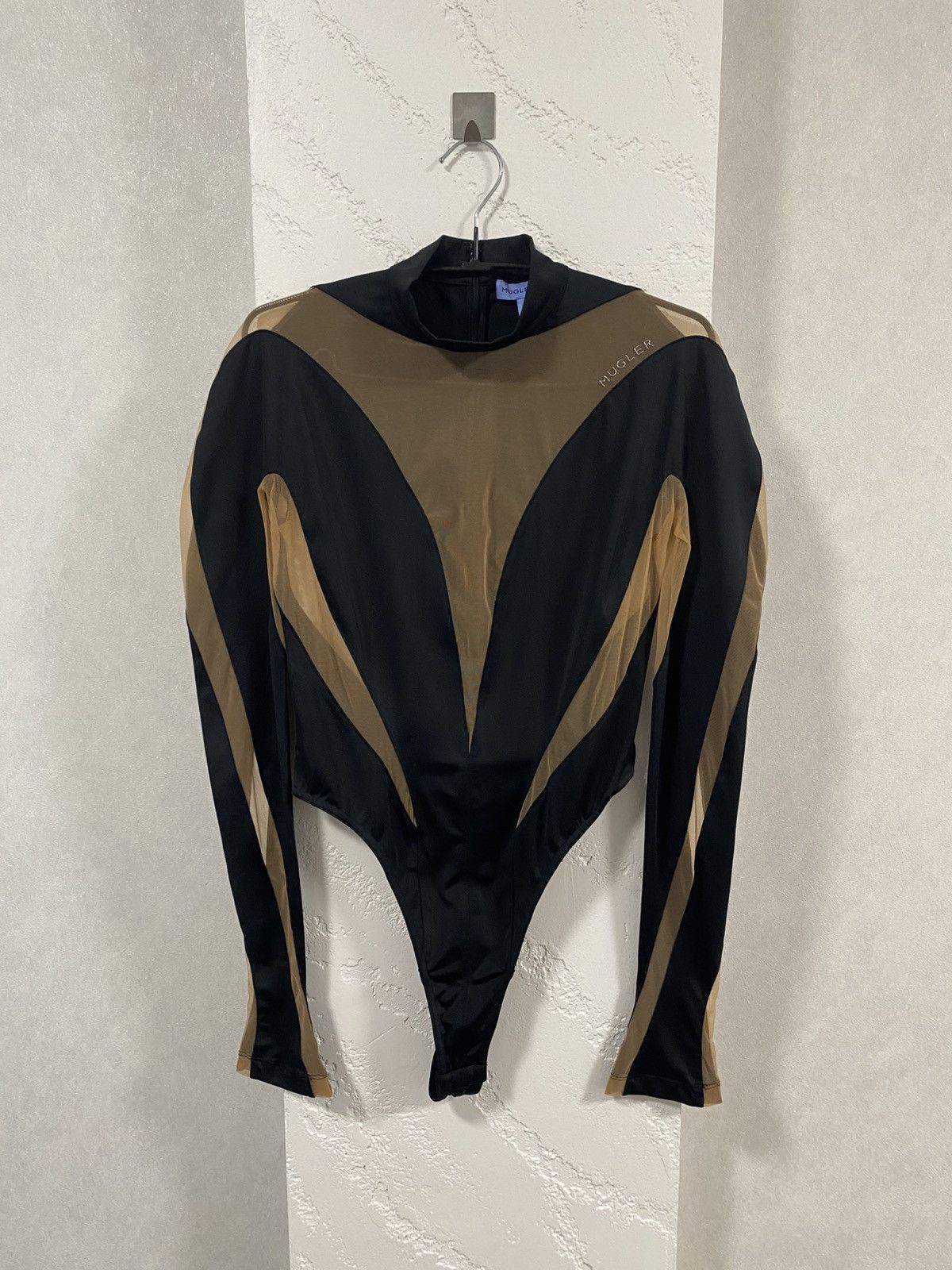 H&M × Mugler Mugler X H&M Rare Black & Beige Mesh Panel Bodysuit Size M / US 6-8 / IT 42-44 - 1 Thumbnail