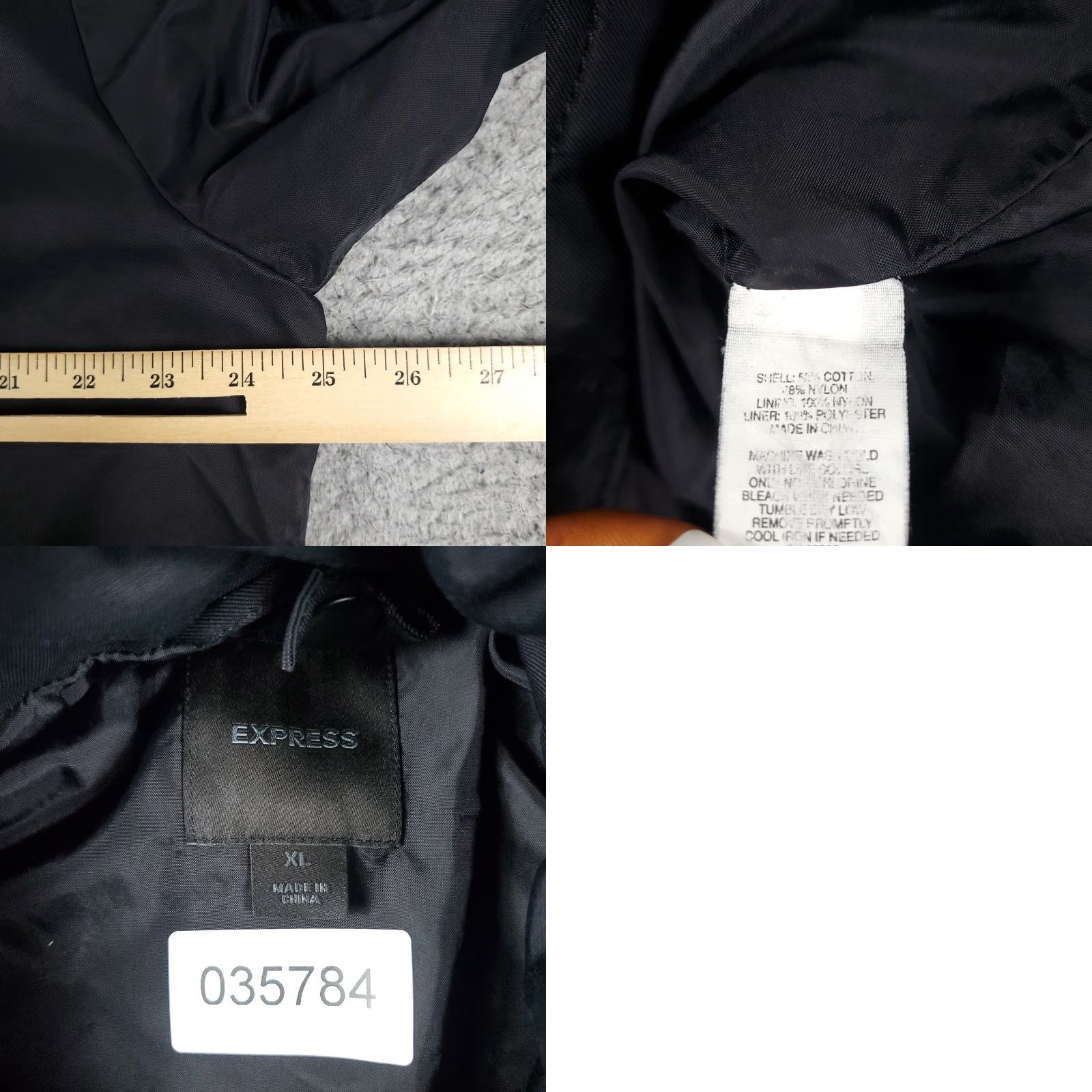 Express Express Jacket Mens Size XL Black Button Full Zip Up Winter Coat Adult Size US XL / EU 56 / 4 - 8 Thumbnail