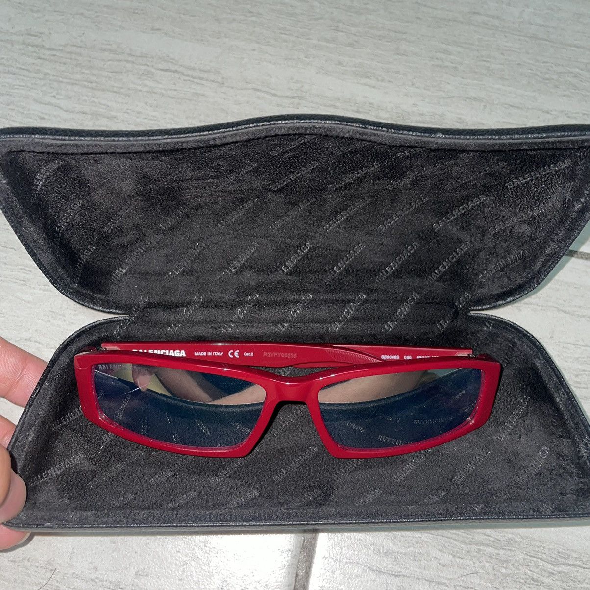 Balenciaga Balenciaga Mirror Sunglasses in Red Size ONE SIZE - 10 Thumbnail