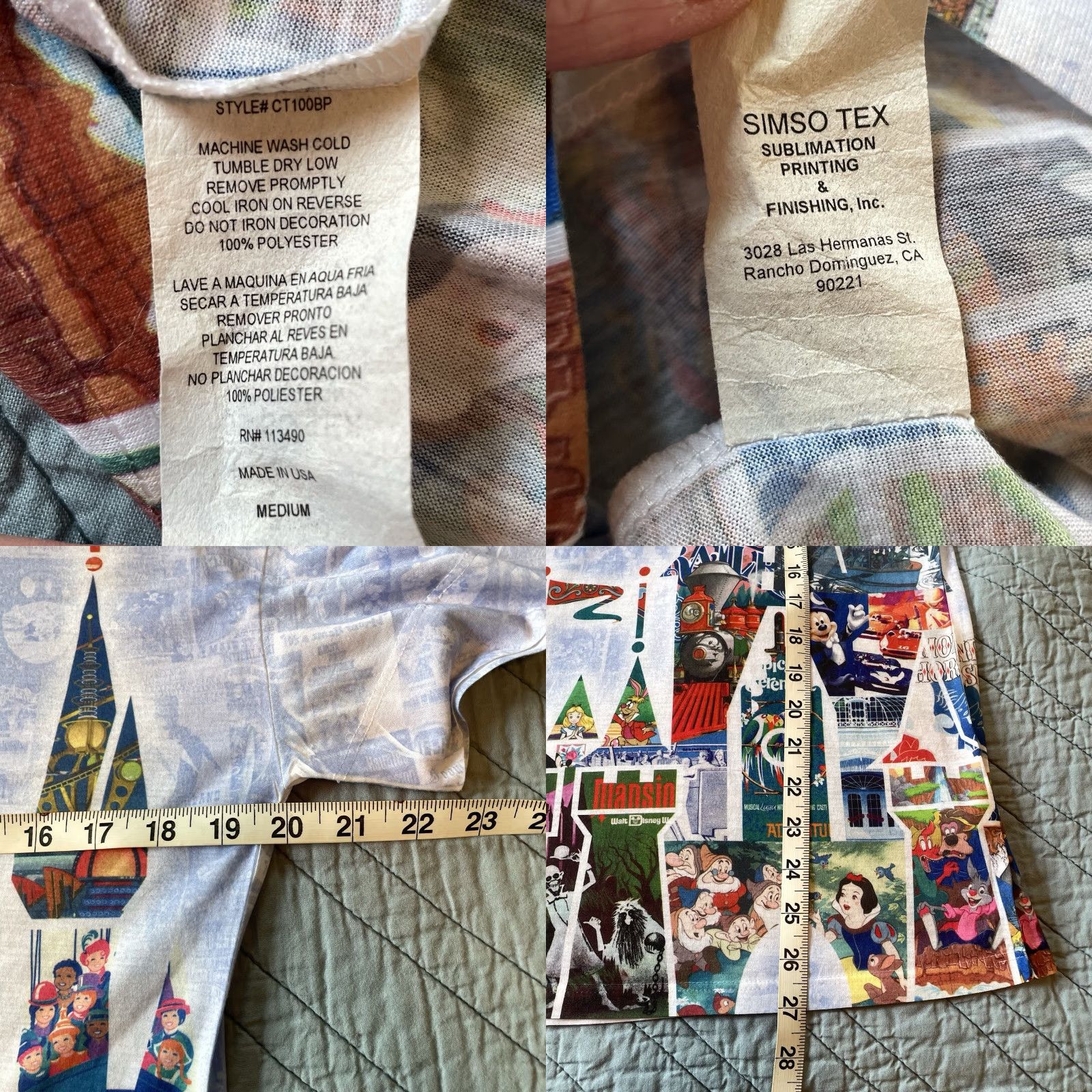 Vintage DISNEYLAND RESORT T-Shirt Women Mickey Mouse Blue All Over Print 40 years of Magic M Size M / US 6-8 / IT 42-44 - 8 Thumbnail
