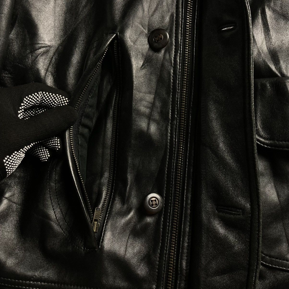 Genuine Leather 🇯🇵 LEATHER COMPANY LEYMUSIS BUTTON UP FULL ZIP HEAVY JACKET Size US M / EU 48-50 / 2 - 13 Thumbnail