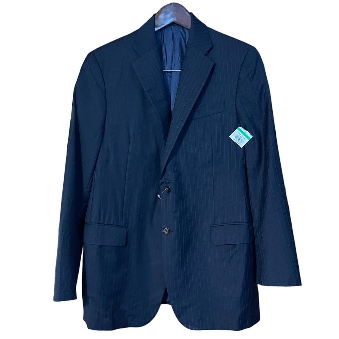 Hickey Freeman Hickey Freeman Mens Blue Pinstripe Sports Jacket Blazer 42R Size 42R - 9 Thumbnail