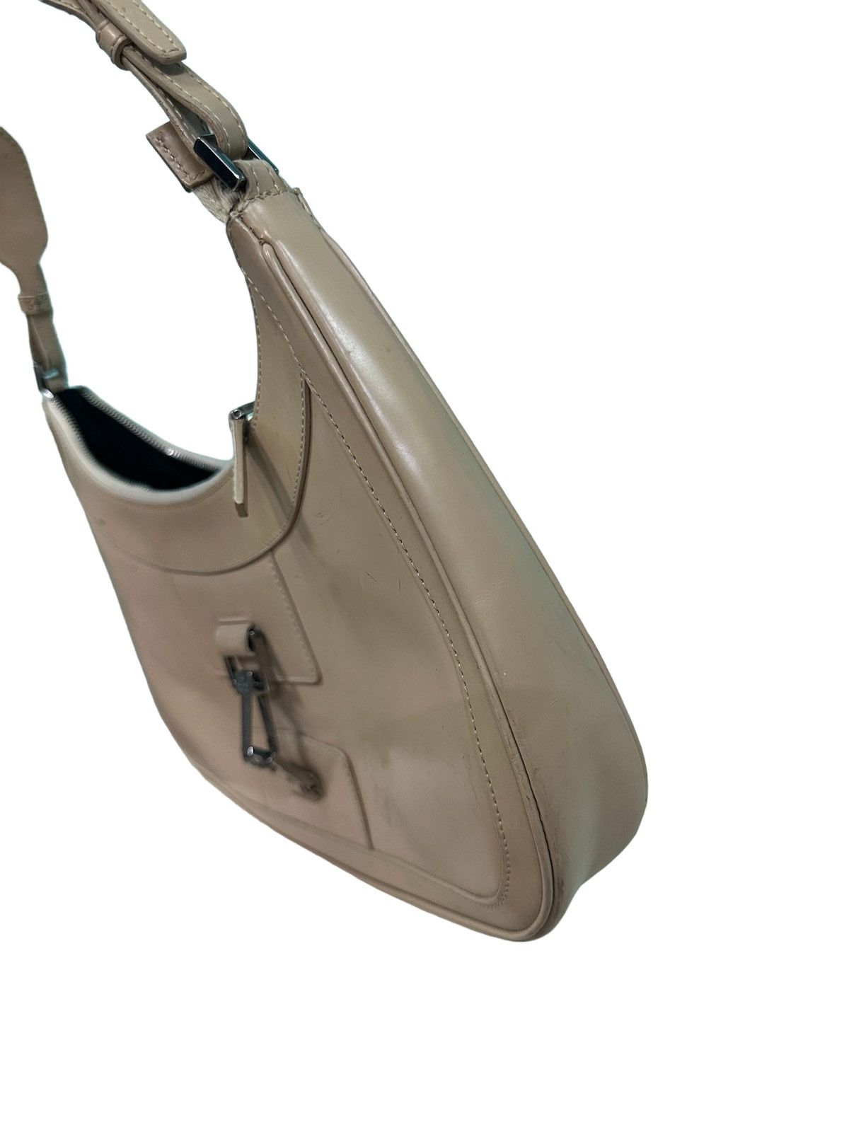 Gucci AUTHENTIC GUCCI BEIGE PATENT LEATHER JACKIE SHOULDER BAG Size ONE SIZE - 16 Thumbnail