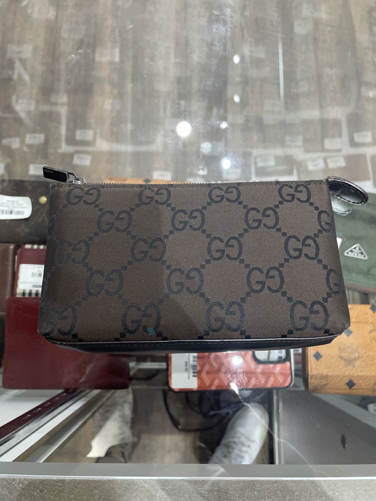Gucci Gucci GG Nylon Cosmetic Pouch Brown Size ONE SIZE - 5 Thumbnail