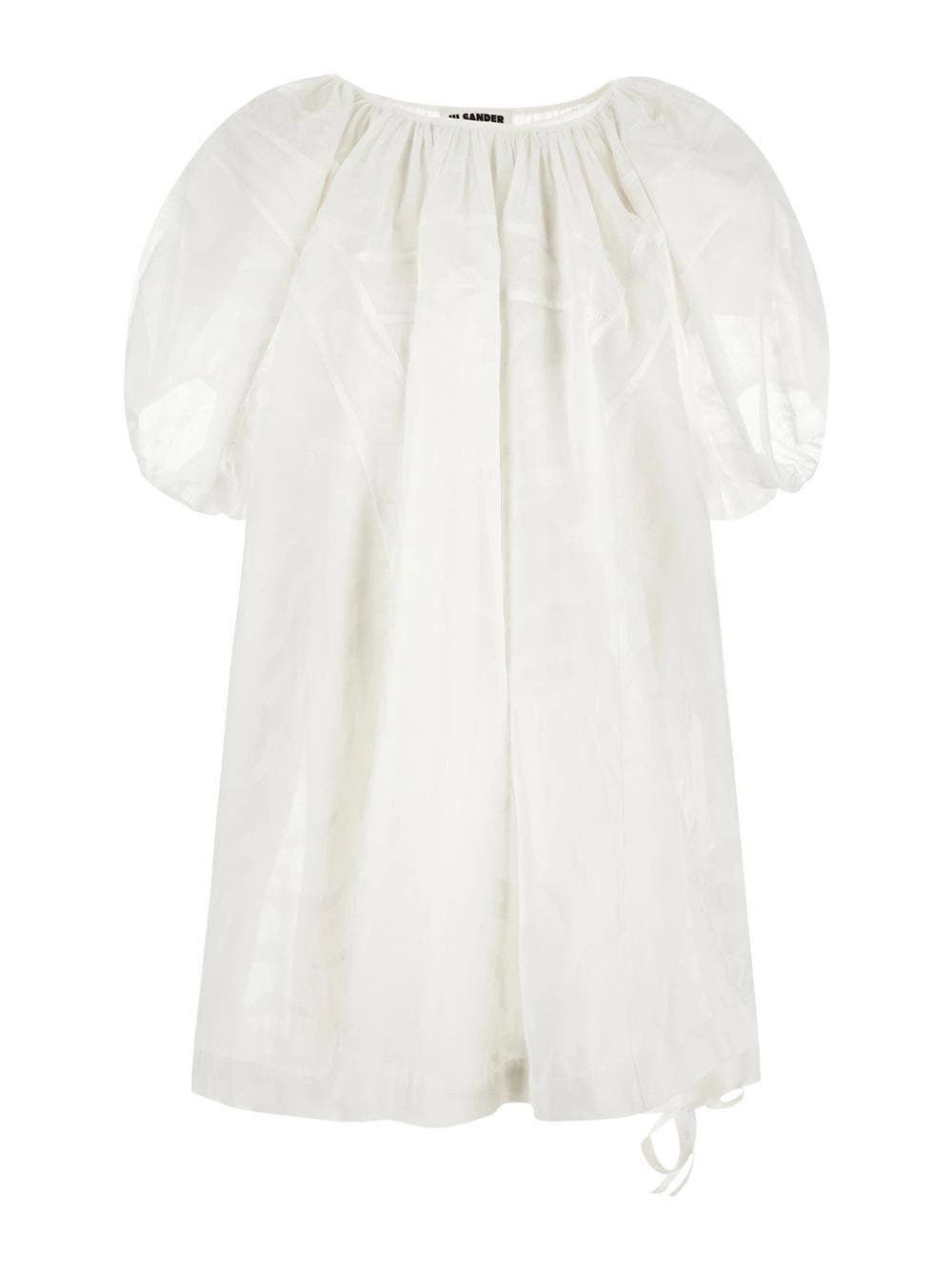 Jil Sander o1y1025 Short Sleeves Blouse in White Size S / US 4 / IT 40 - 1 Thumbnail