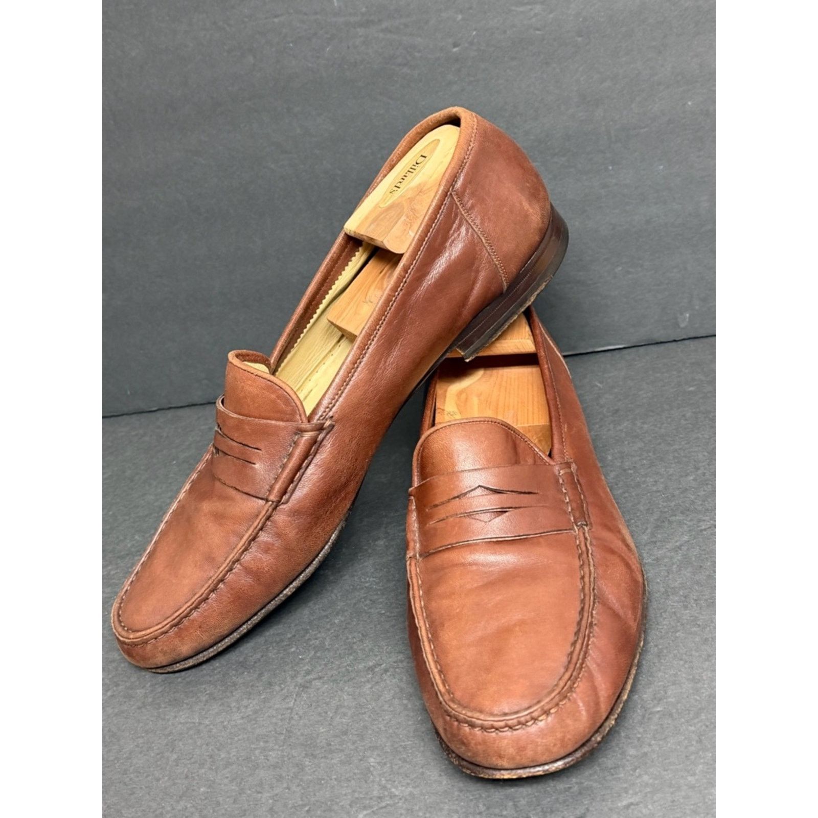 Santoni SANTONI Casual Leather Loafer Slip-On Shoes Men US 12 D $599 Size US 12 / EU 45 - 2 Thumbnail