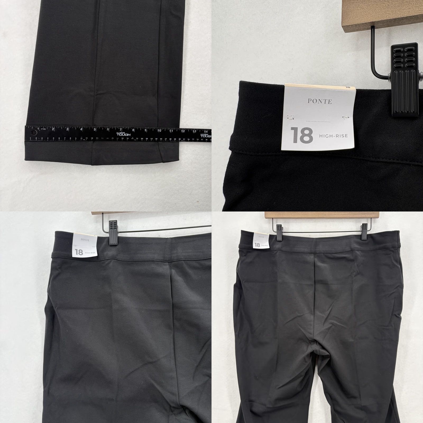 Vintage Lane Bryant Pants Womens 18 Black Ponte High Rise Bootcut Work Dressy Office NWT Size 40" / US 18 - 9 Thumbnail