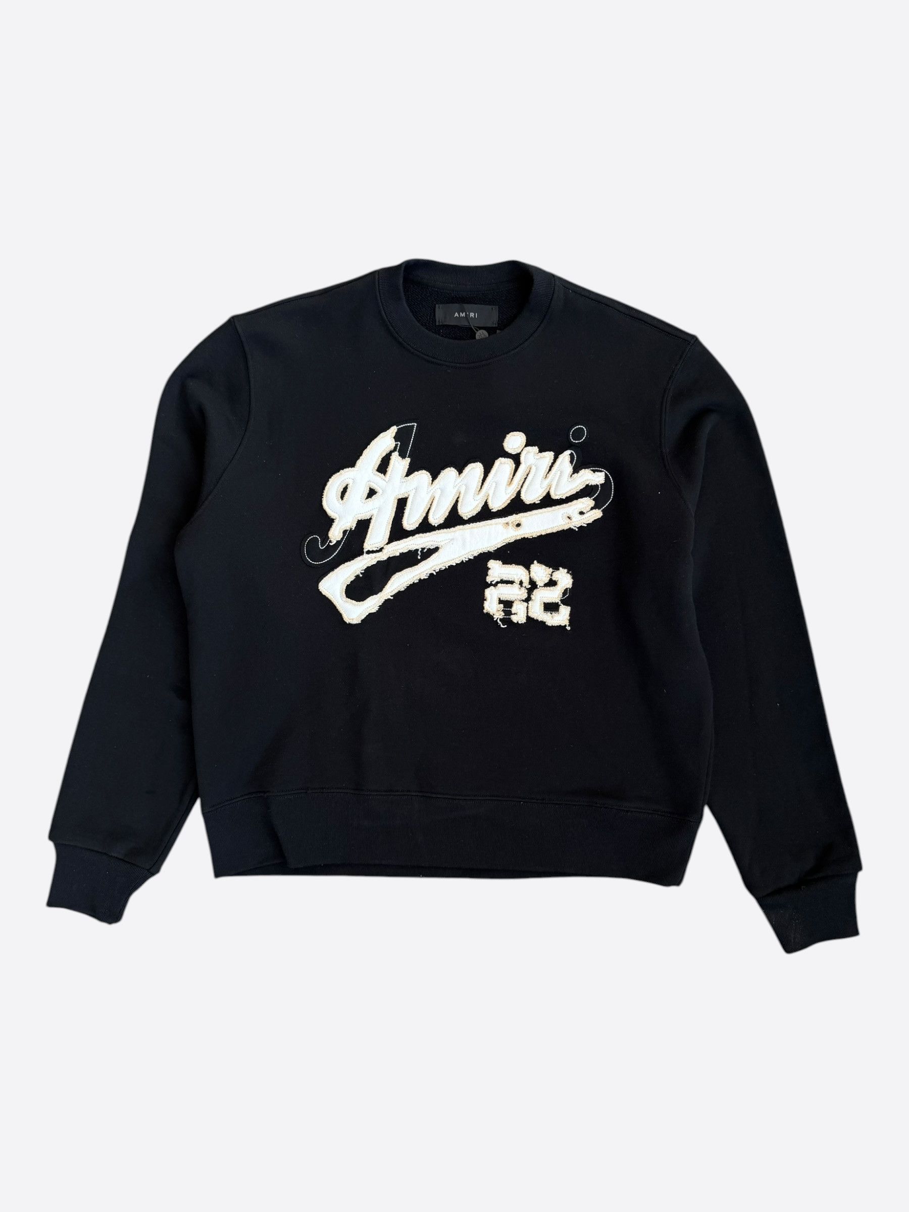 Amiri Amiri Black & White 22 Distressed Logo Sweater Size US S / EU 44-46 / 1 - 1 Thumbnail