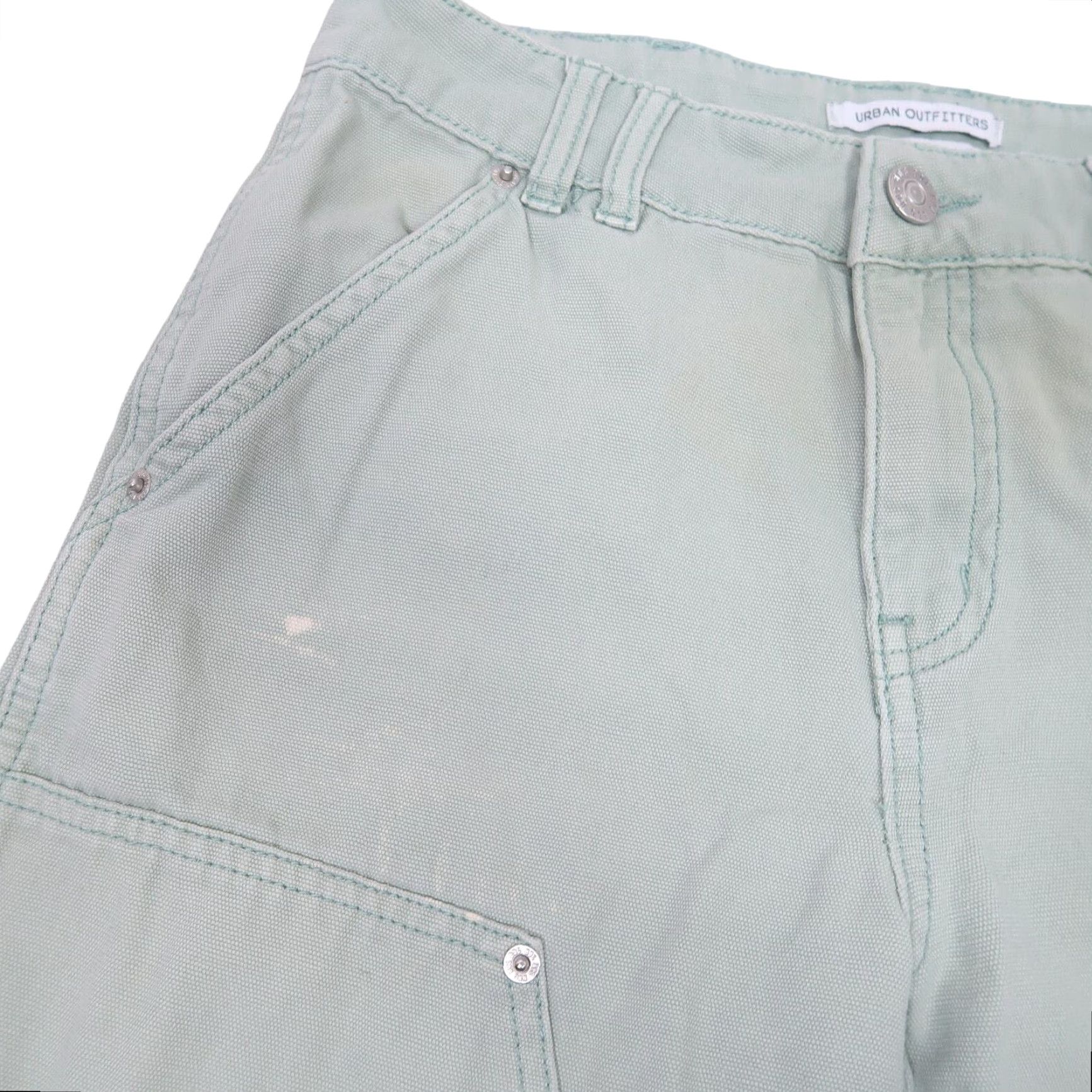 Urban Outfitters Urban Outfitters Jeans Women 26 Light Green Double Knee Denim Straight 100% Cotton Mid Rise Size 26" / US 2 / IT 38 - 2 Thumbnail