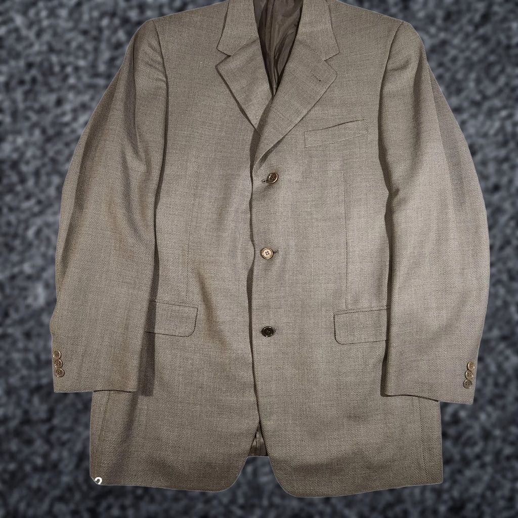 Canali Canali Proposta Sport Coat Mens 52 Regular Gray Wool Notch Lapel 3-Button Jacket Coat Long Geometric 2 Piece Size US L / EU 52-54 / 3 - 1 Thumbnail