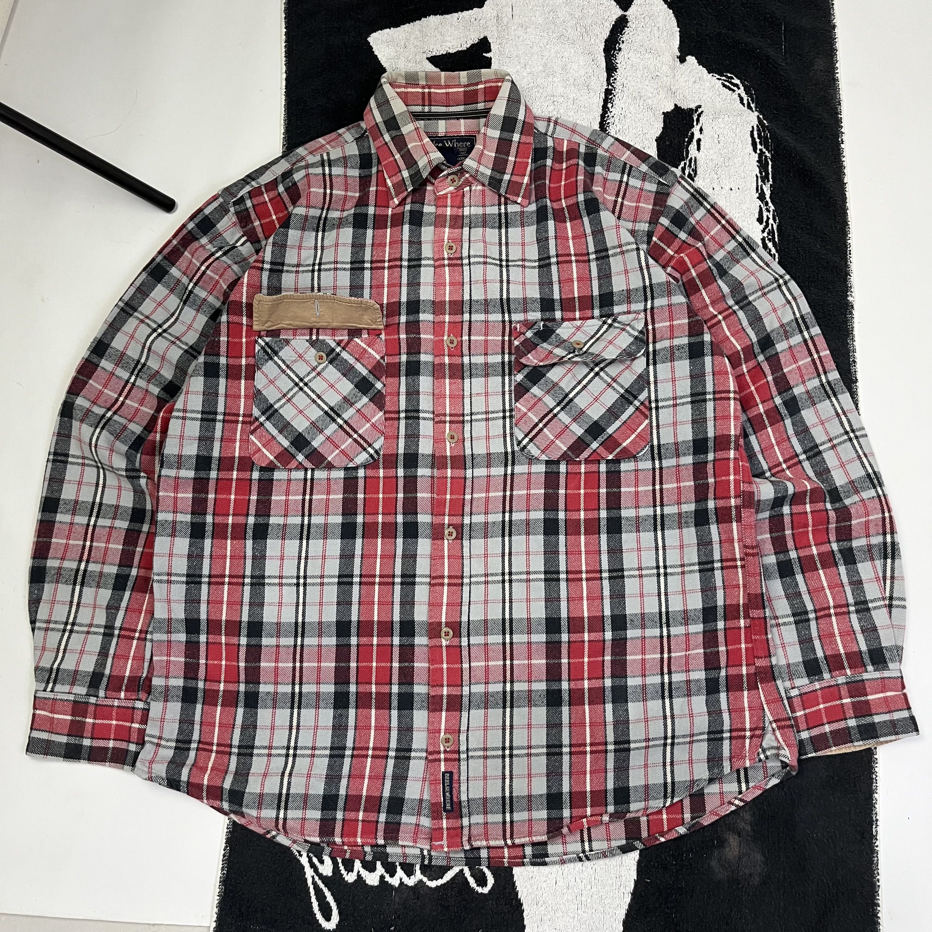 Flannel × Vintage Beelsw where long sleeve flannel Size US L / EU 52-54 / 3 - 1 Thumbnail