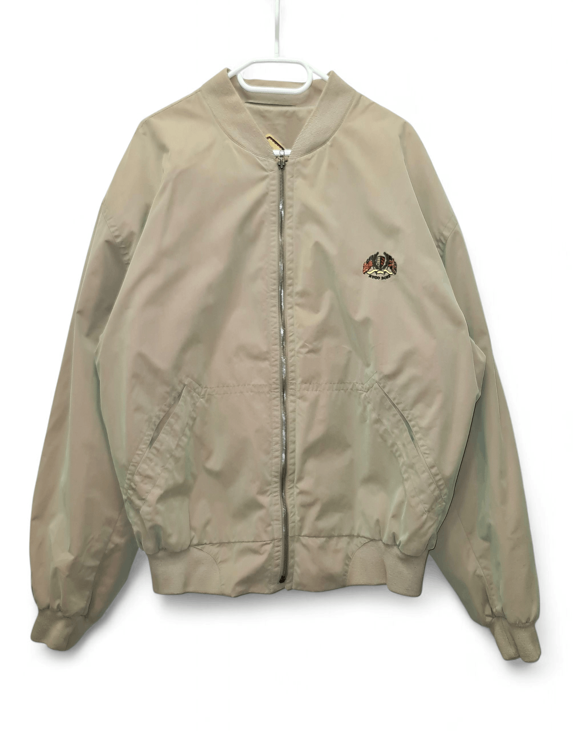 Hugo Boss 90s Vintage Hugo Boss Beige Boomber Jacket Nylon Size US L / EU 52-54 / 3 - 1 Thumbnail