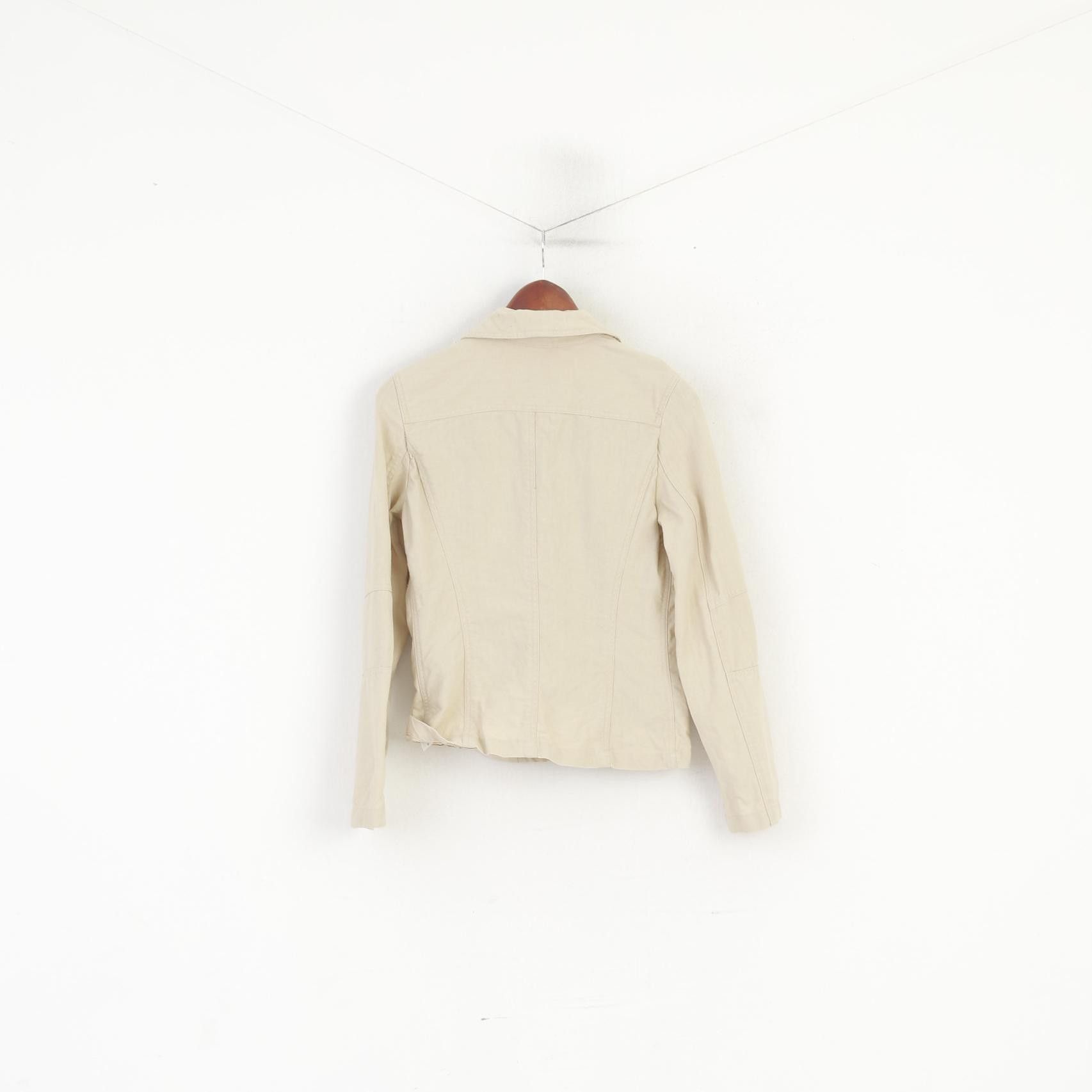 Vintage Yumi Mazao Women 40 S Jacket Beige Vintage Linen 2894 Size S / US 4 / IT 40 - 8 Thumbnail