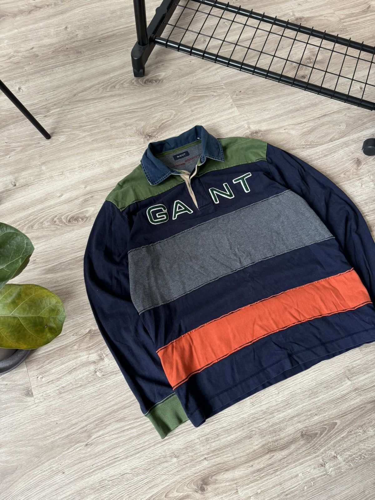 Gant Vintage Gant Y2K Big Logo Striped Rugby Long Sleeve Size US XL / EU 56 / 4 - 2 Thumbnail