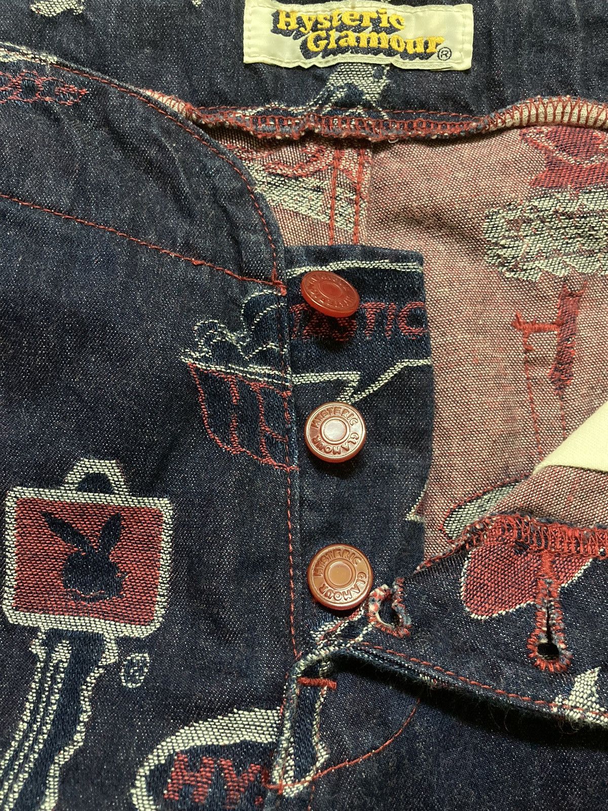 Hysteric Glamour × Vintage Hysteric Glamour Full Print Logo Flare Denim Pants Size 30" / US 8 / IT 44 - 17 Thumbnail