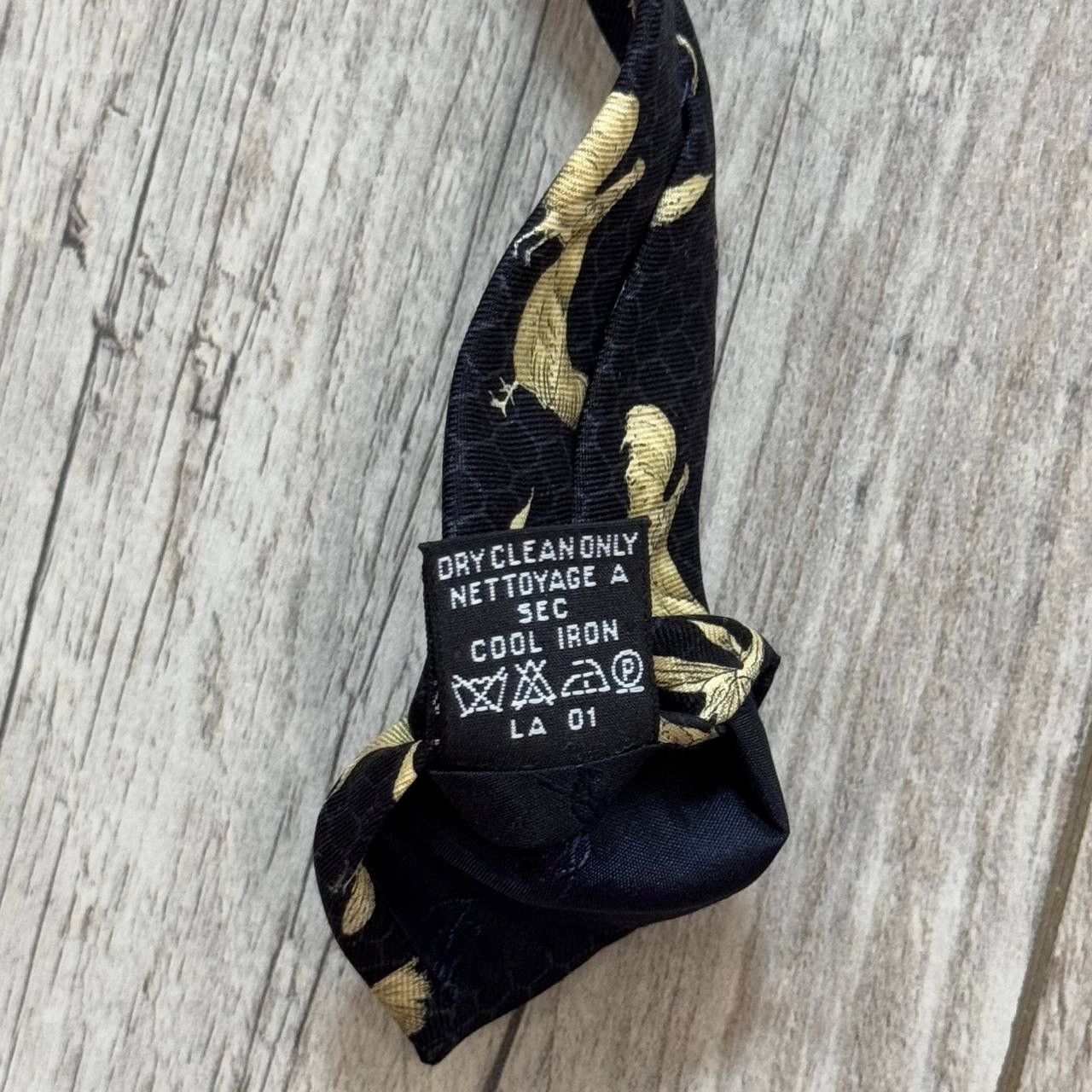 Vintage × Yves Saint Laurent Vintage Yves Saint Laurent YSL Rooster Pattern Silk Tie Size ONE SIZE - 9 Thumbnail
