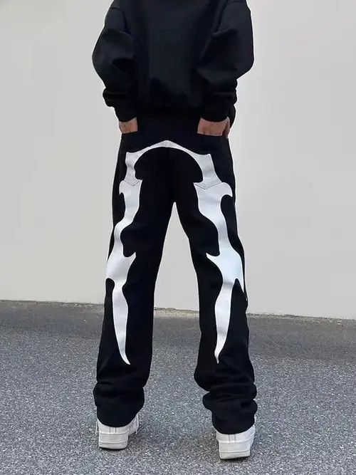Japanese Brand × Jean Street Vintage Letter Embroidered Bone Spur Print Jeans Size US 32 / EU 48 - 1 Thumbnail