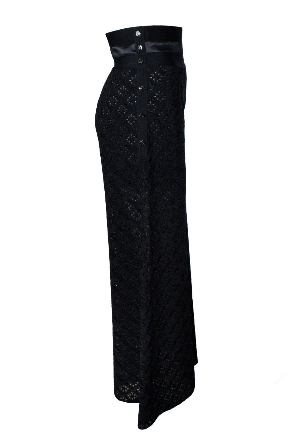 Chanel Chanel, black knit wide leg pants Size 27" / US 4 / IT 40 - 2 Thumbnail