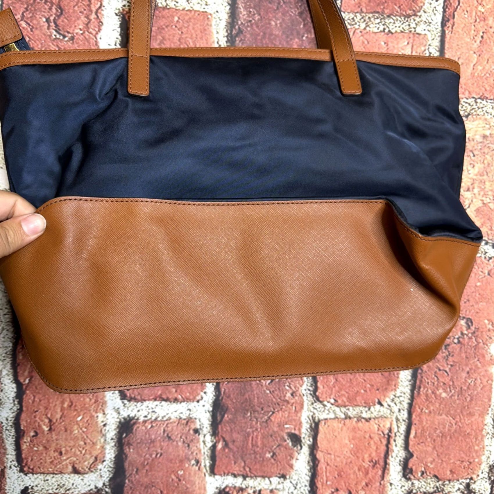 Michael Kors Michael Kors Kempton Nylon Tote Bag Navy Blue Leather Luggage Crossgrain Saffiano Vintage No Size ONE SIZE - 5 Thumbnail
