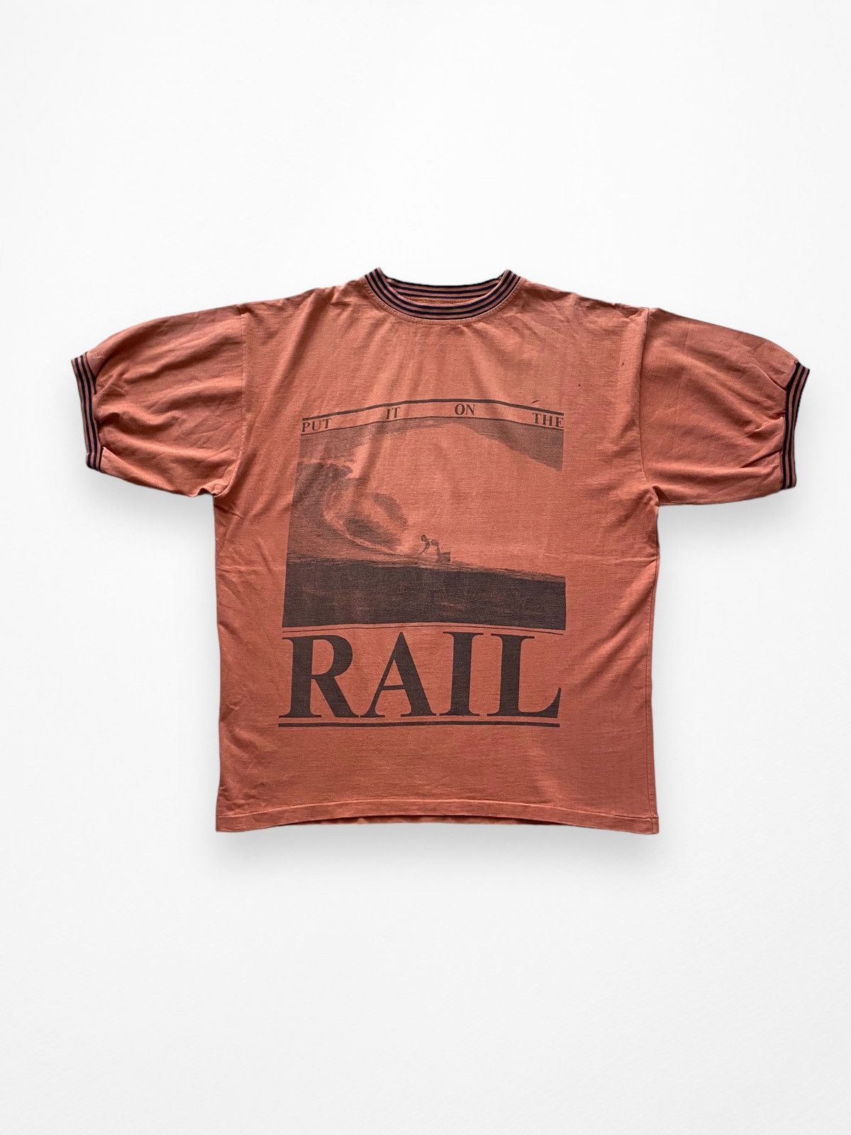 Sun Surf 80’s Crazy Vintage Surf T shirt Put It On The Rail rare Size US L / EU 52-54 / 3 - 6 Thumbnail