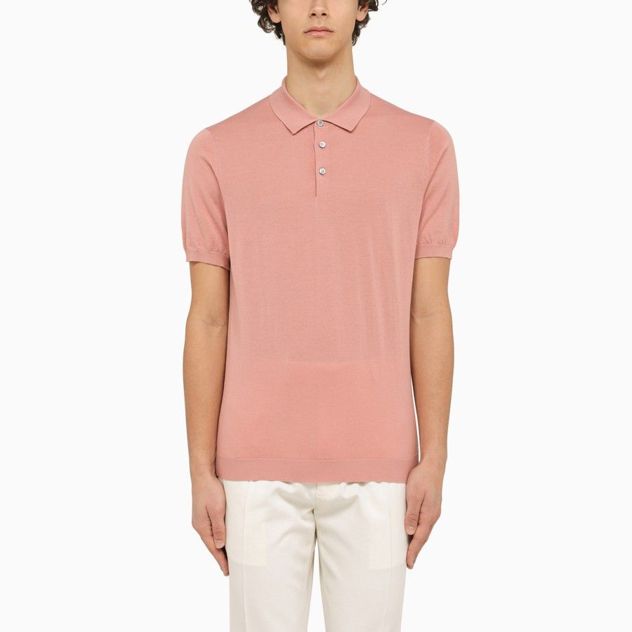 image of Drumohr O1D2Blof0324 Polo Shirt In Pink, Men's (Size Medium)