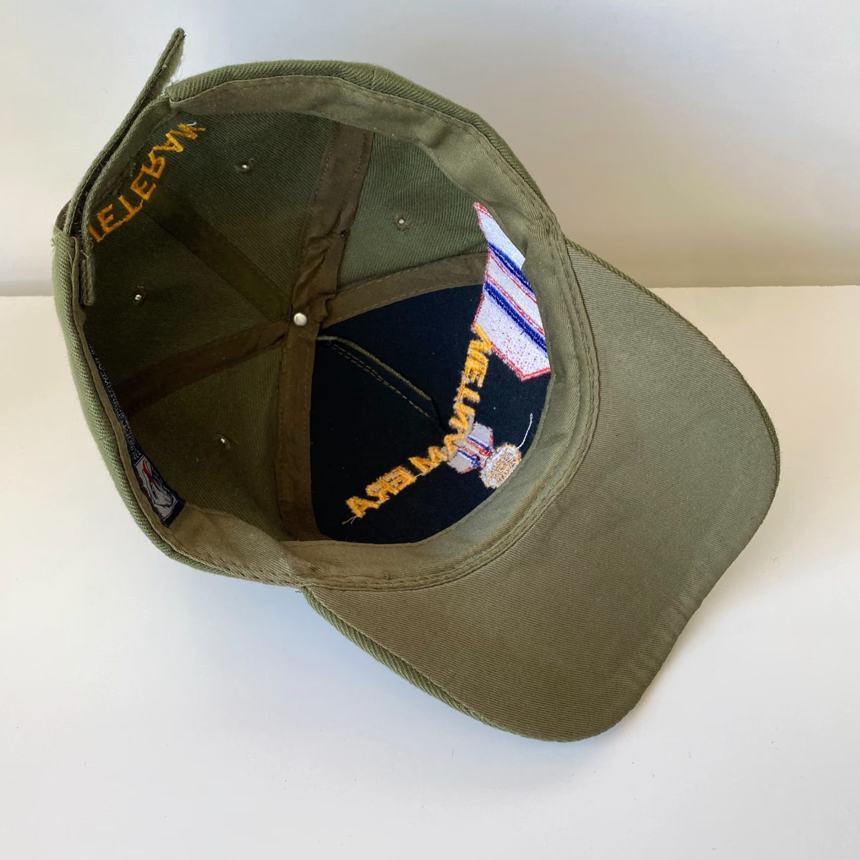 Augusta Sportswear August Sportswear Hat Strapback Green Men Adjustable Medals Embroidered Vietnam Veteran Vet Size ONE SIZE - 6 Thumbnail