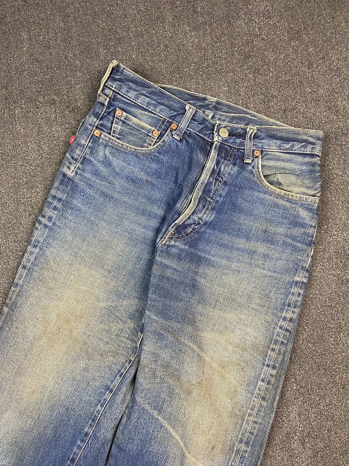 Japanese Brand × Vintage Vintage Bartack Mud Honey Comb Selvedge Denim Size US 30 / EU 46 - 3 Thumbnail