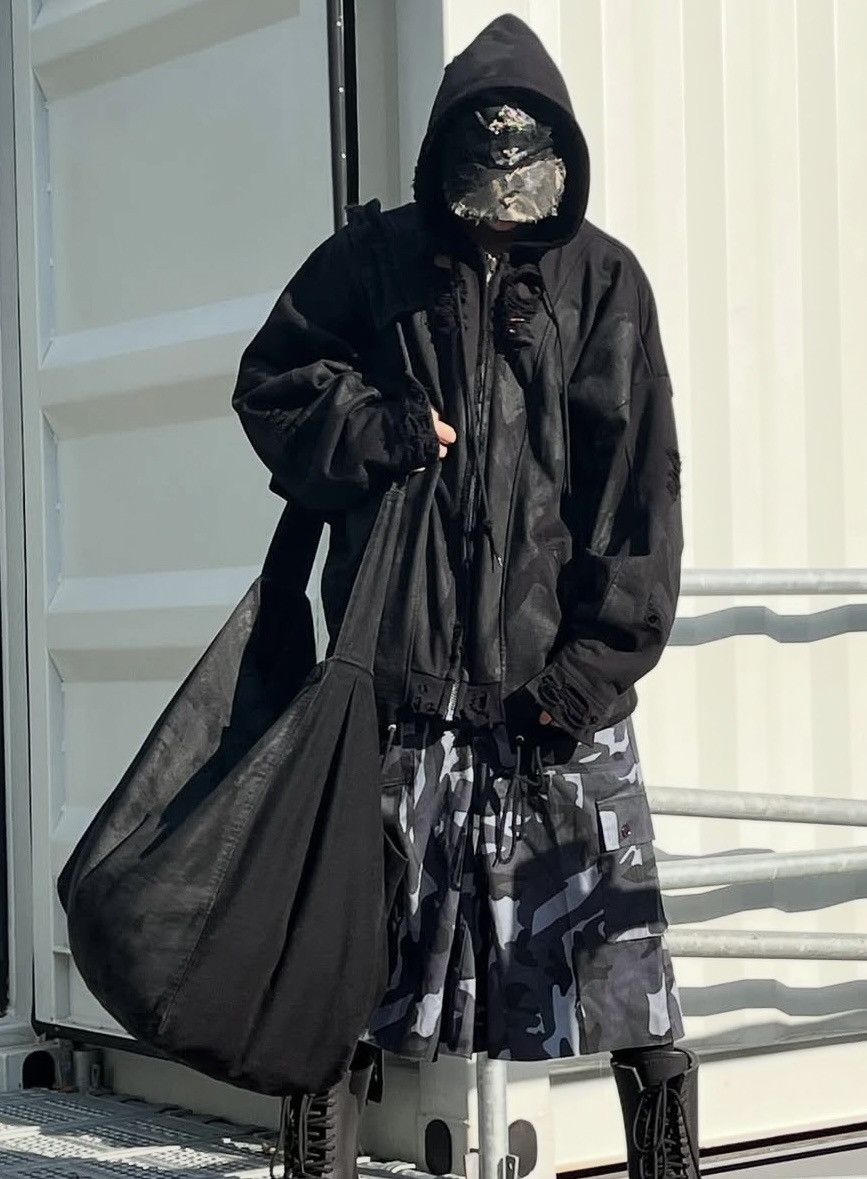 Concept noting AB INFERNO DESTROYED BLACK ZIPPER HOODIE