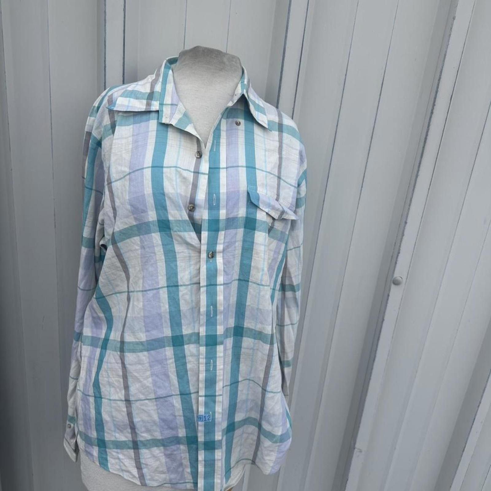 Gant vintage men blue and white plaid button-up shirt #plaidshirt Size US M / EU 48-50 / 2 - 1 Thumbnail