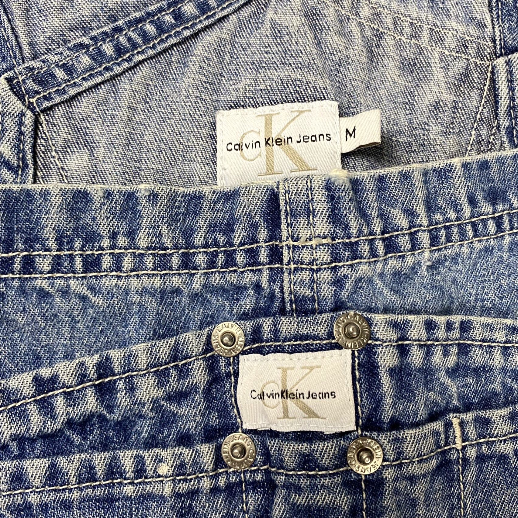 Calvin Klein VINTAGE 90S Y2K CALVIN KLEIN DENIM OVERALLS DUNGAREES GRUNGE SURF SKATE SZ M BLUE Size US 34 / EU 50 - 4 Thumbnail