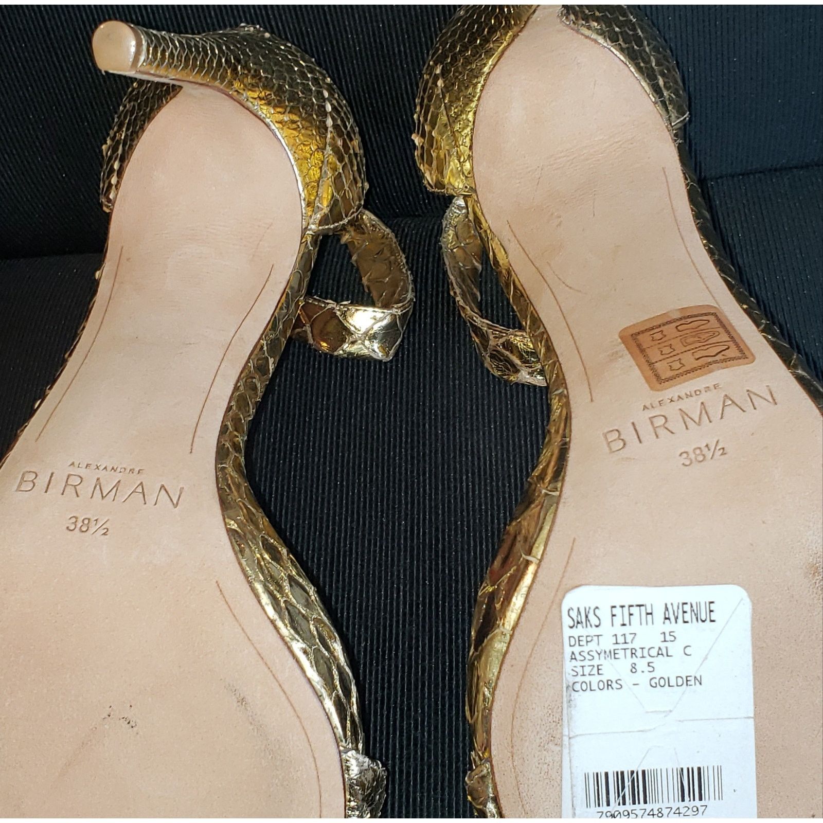 Alexandre Birman $795 List Alexandre Birman Gold toned python spike heels Size US 7.5 / IT 37.5 - 13 Thumbnail