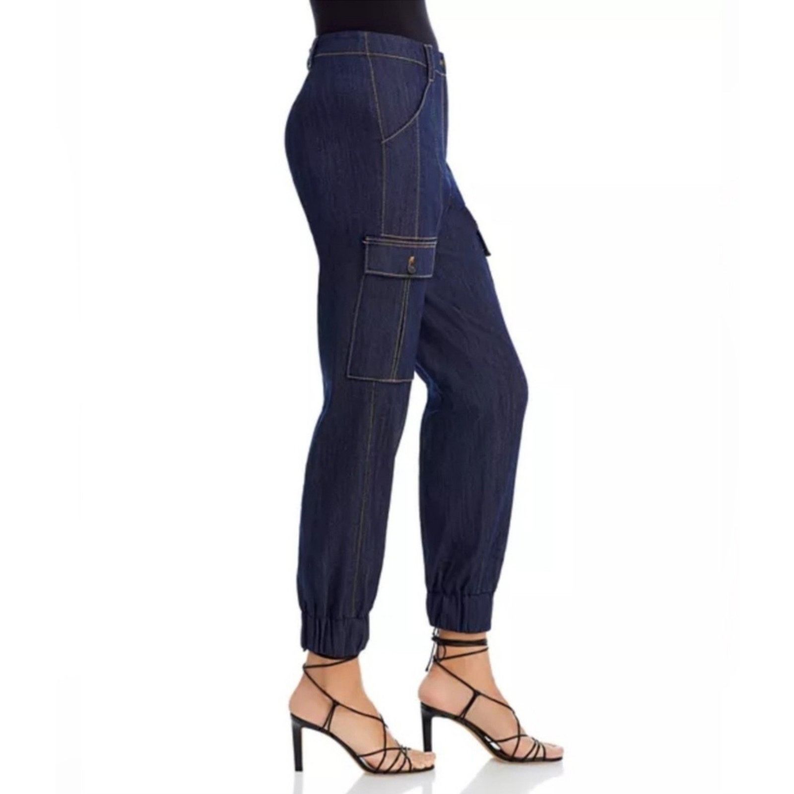 Cinq a Sept 5a7 Cinq a Sept Kelly Cargo Denim Stitching Jogger Size 6 Size 29" - 4 Thumbnail