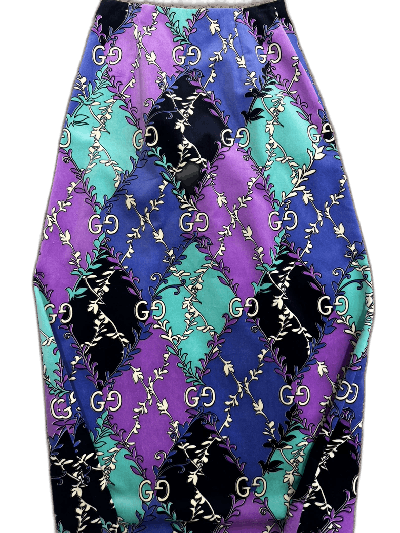 Gucci Gucci Silk Skirt with Classic Double G Pattern-2506 Size 37" - 1 Thumbnail